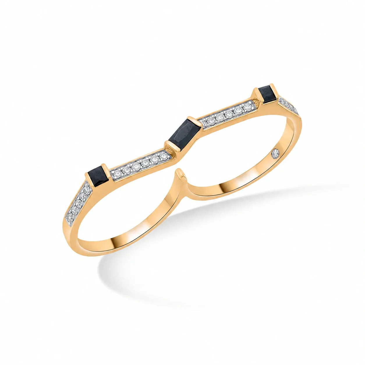 Kismet Noir Edge Twin Band Ring