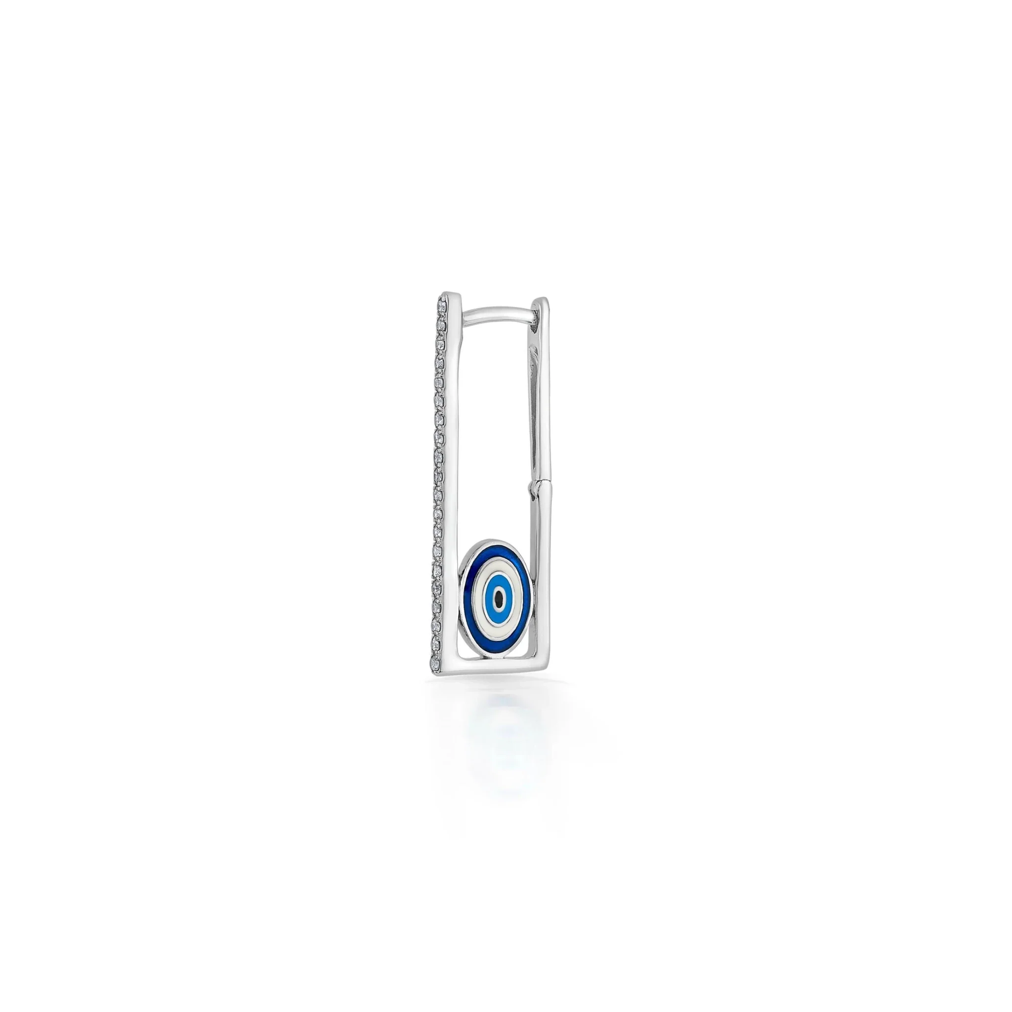 Quirky Elegant Wave Diamond Hoops - Image 3