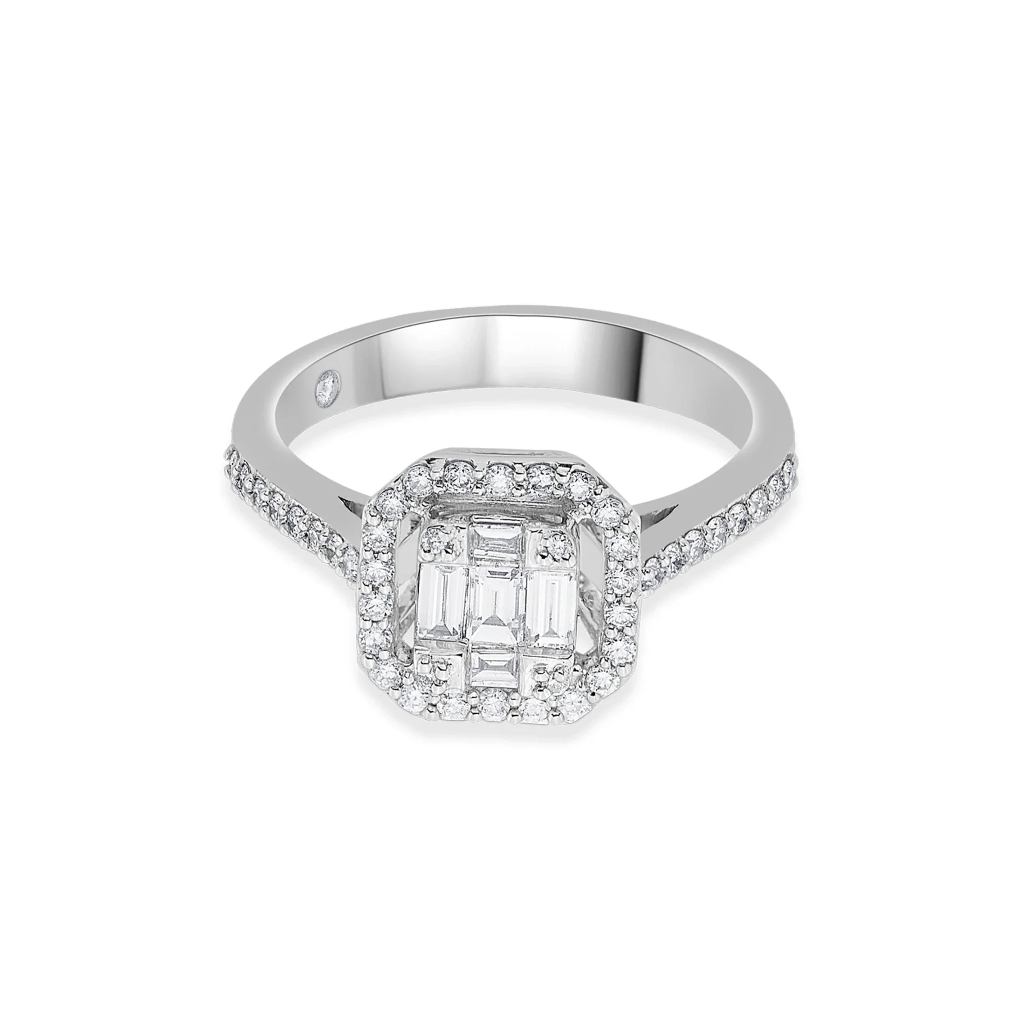 Regal Radiance Emerald Halo Ring - Image 3