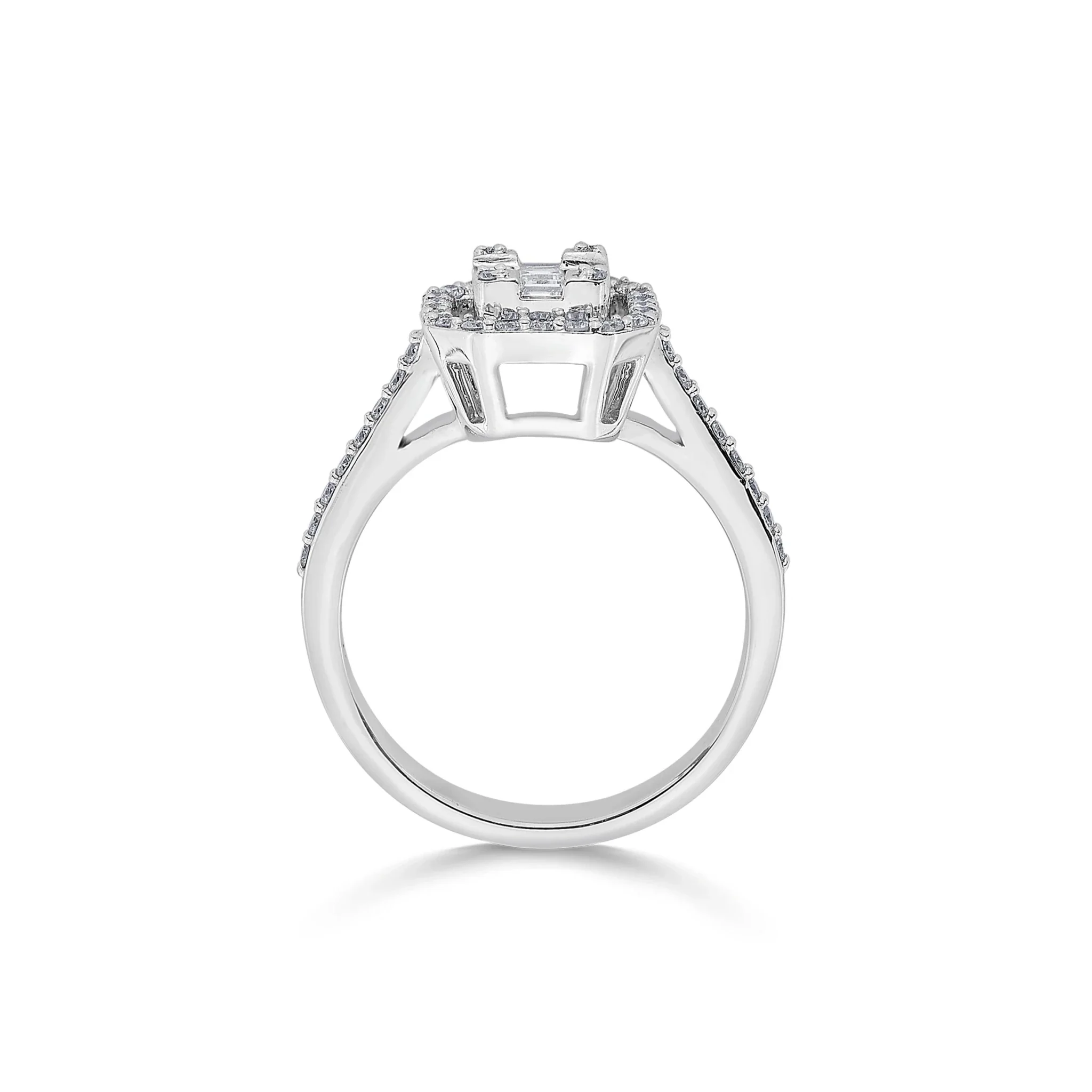 Regal Radiance Emerald Halo Ring - Image 4
