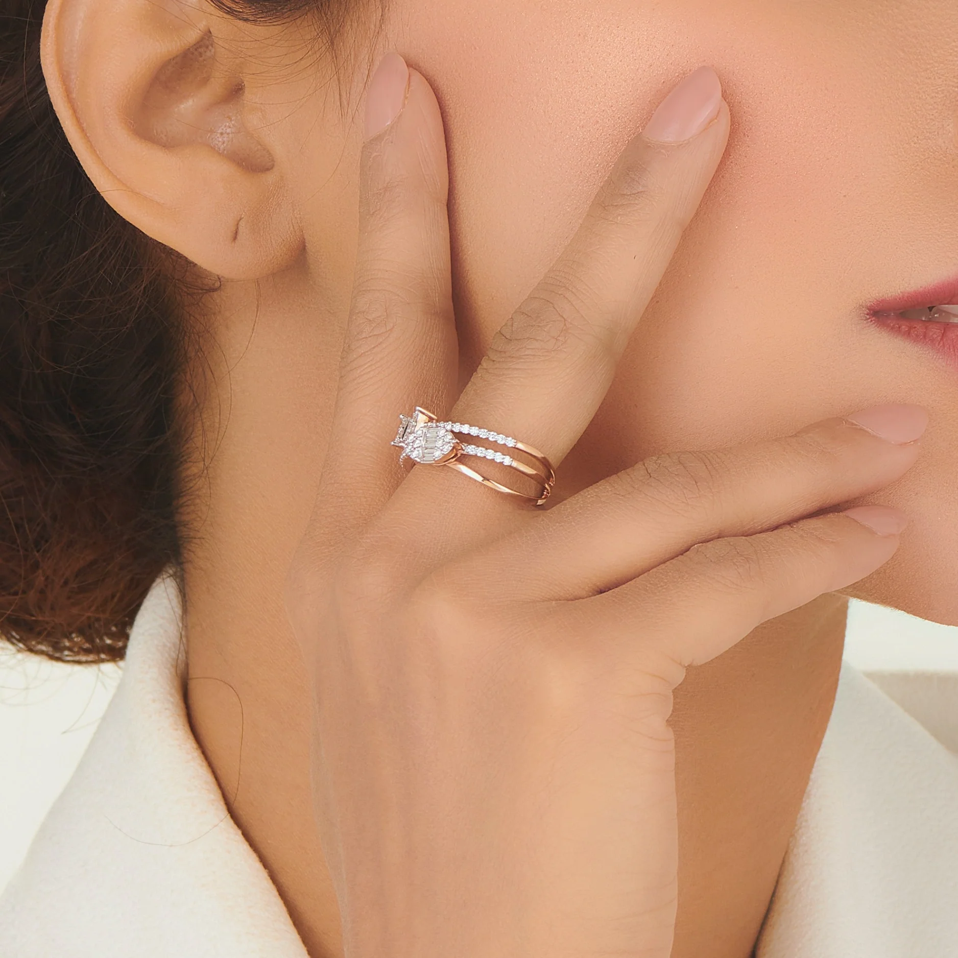 Rose Dazzle Duo Diamond Ring - Image 2
