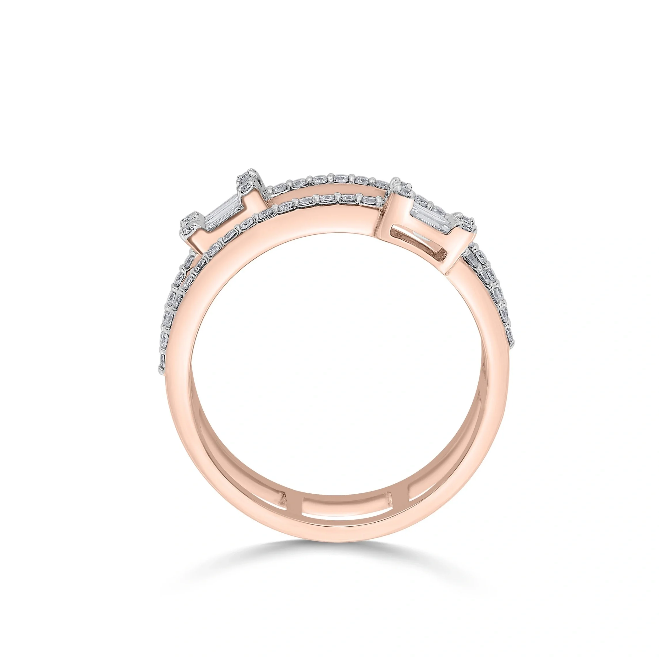 Rose Eclat Twin Emerald Diamond Ring - Image 4