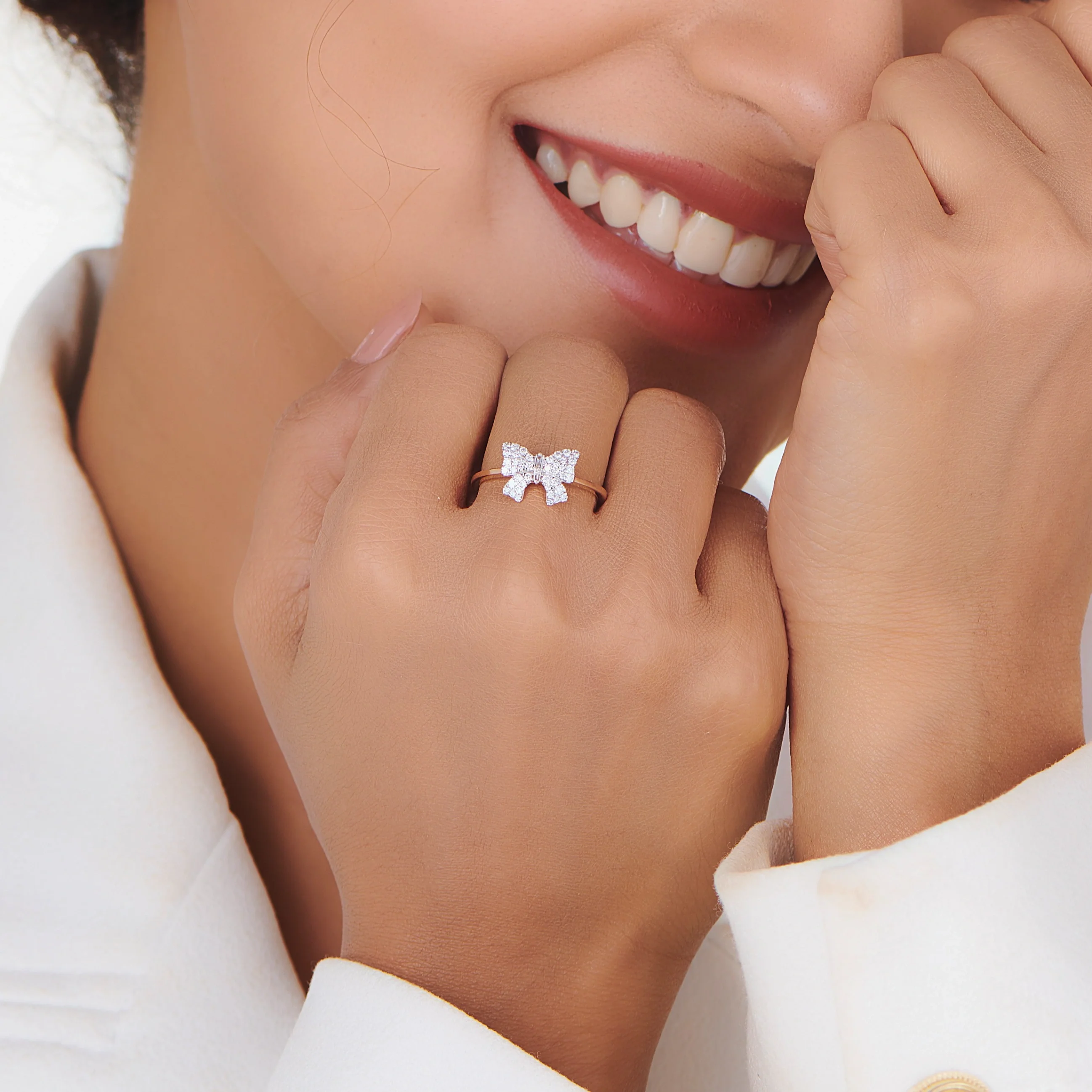Sassy Diamond Bow Bliss Ring - Image 2