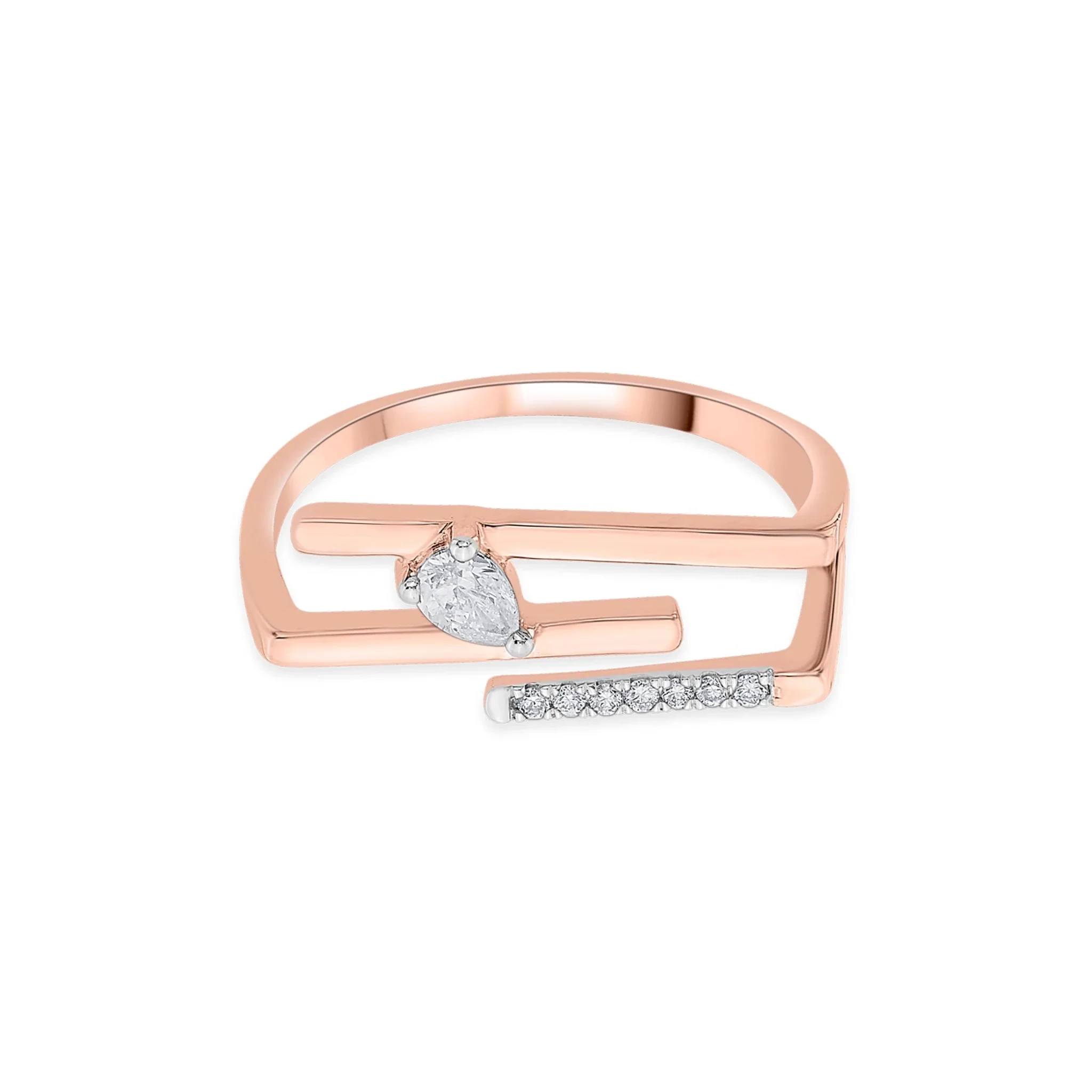 Seven Up Abstract Tri Bar Ring - Image 3