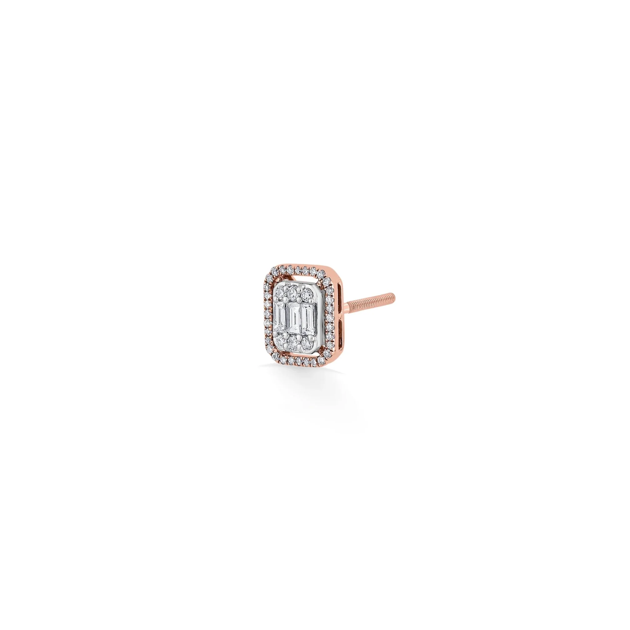 Signature Extra Small Emerald Pave Solitaire Earrings - Image 3