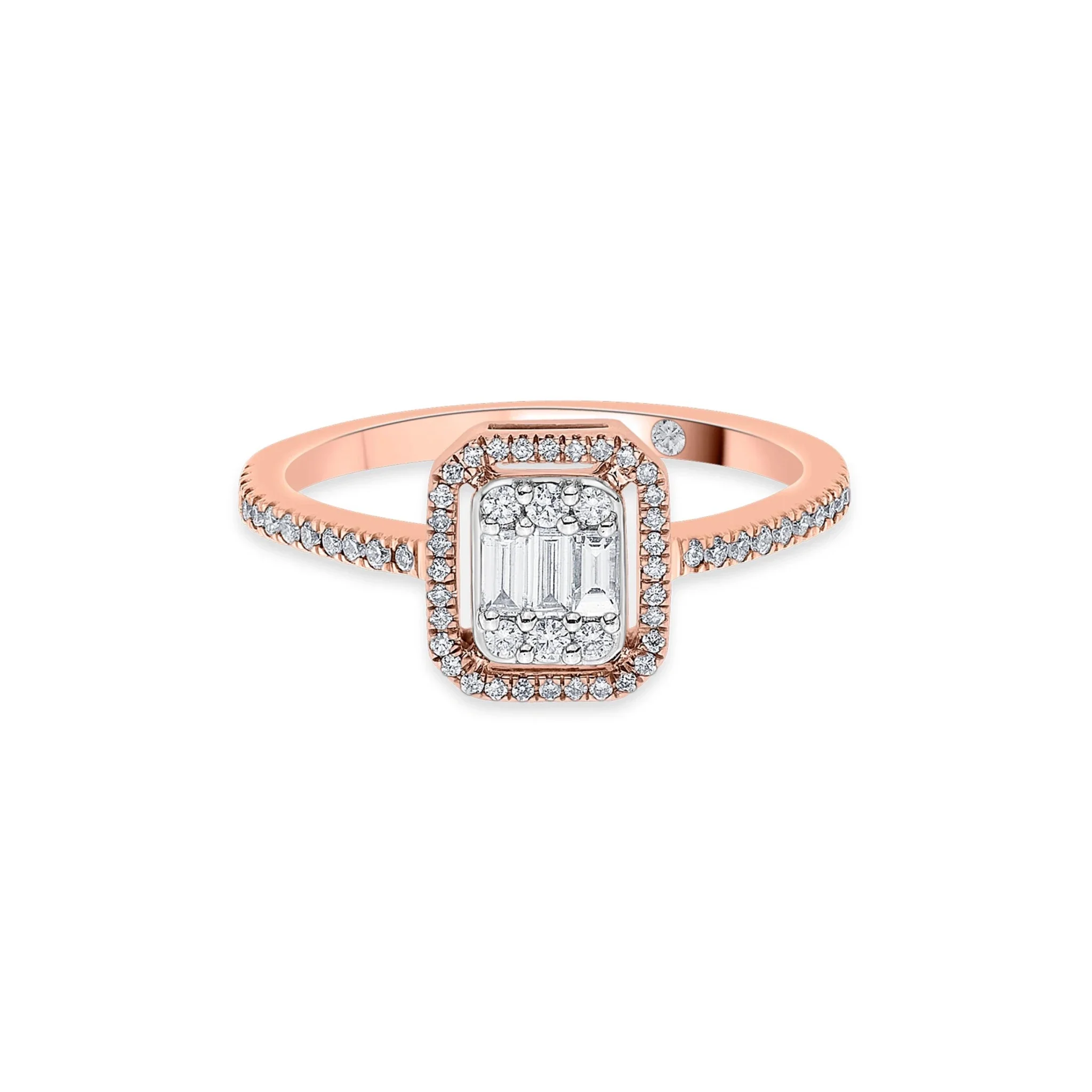 Signature Extra Small Emerald Pave Solitaire Ring - Image 3