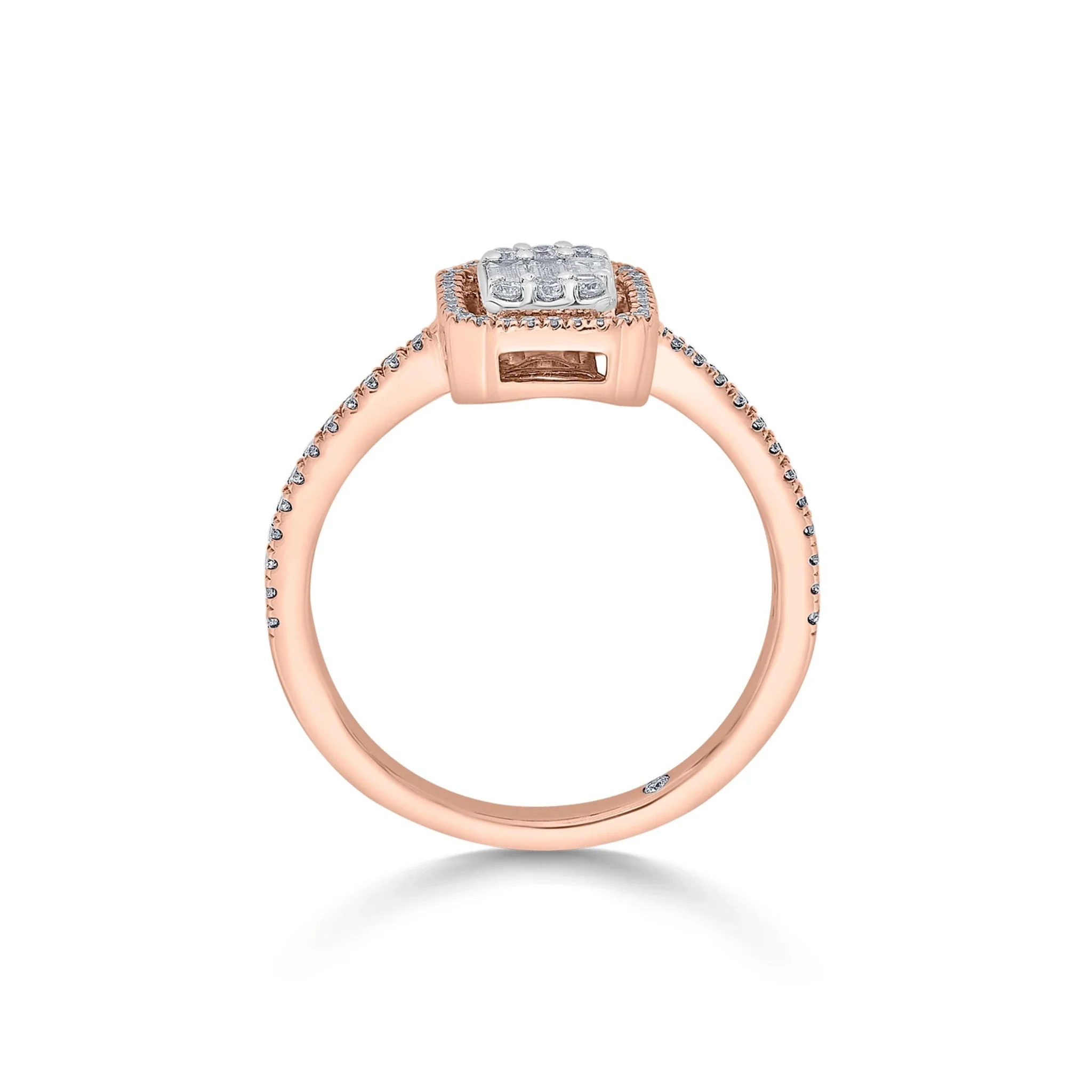 Signature Extra Small Emerald Pave Solitaire Ring - Image 4