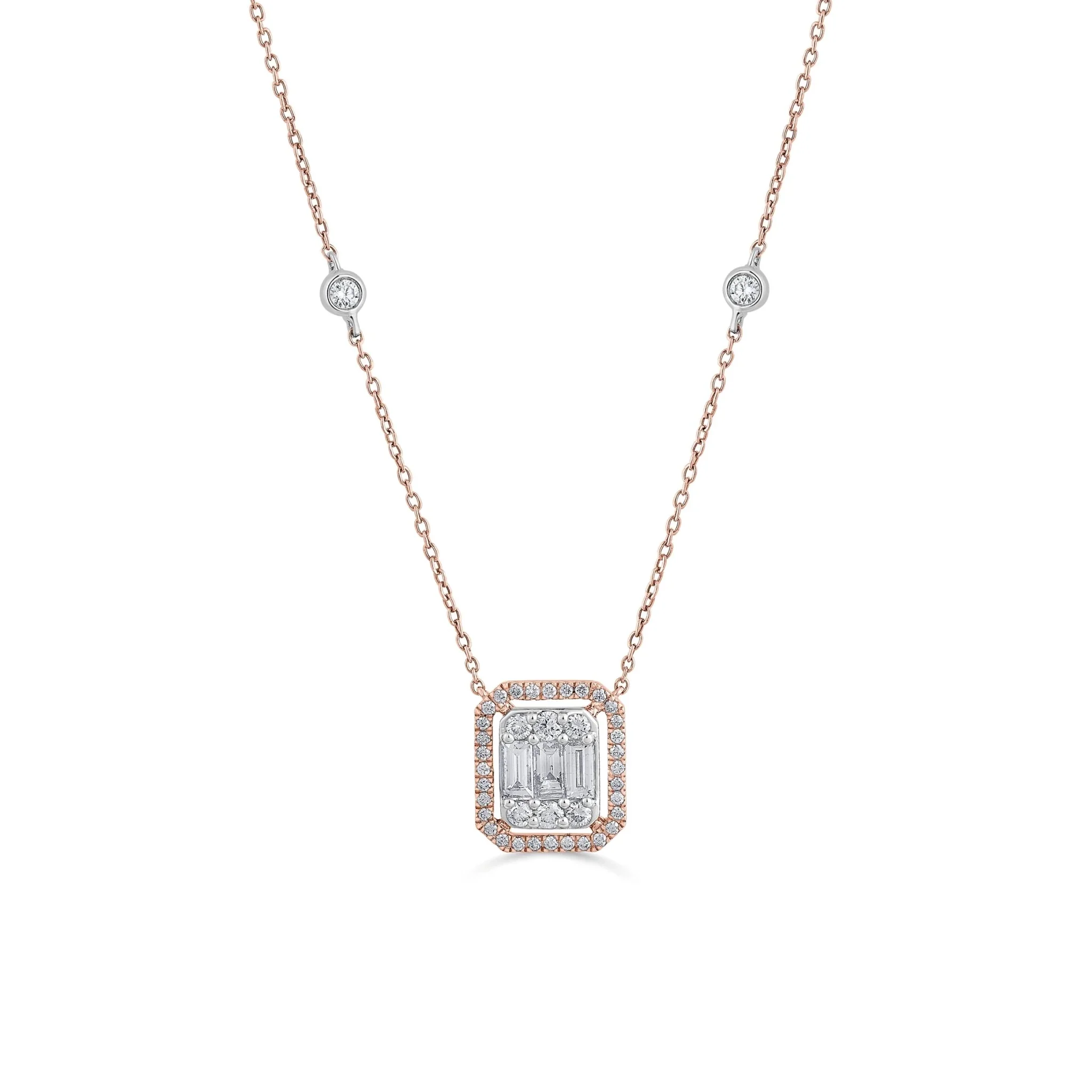 Signature Extra Small Marquise Pave Solitaire Pendant - Image 3