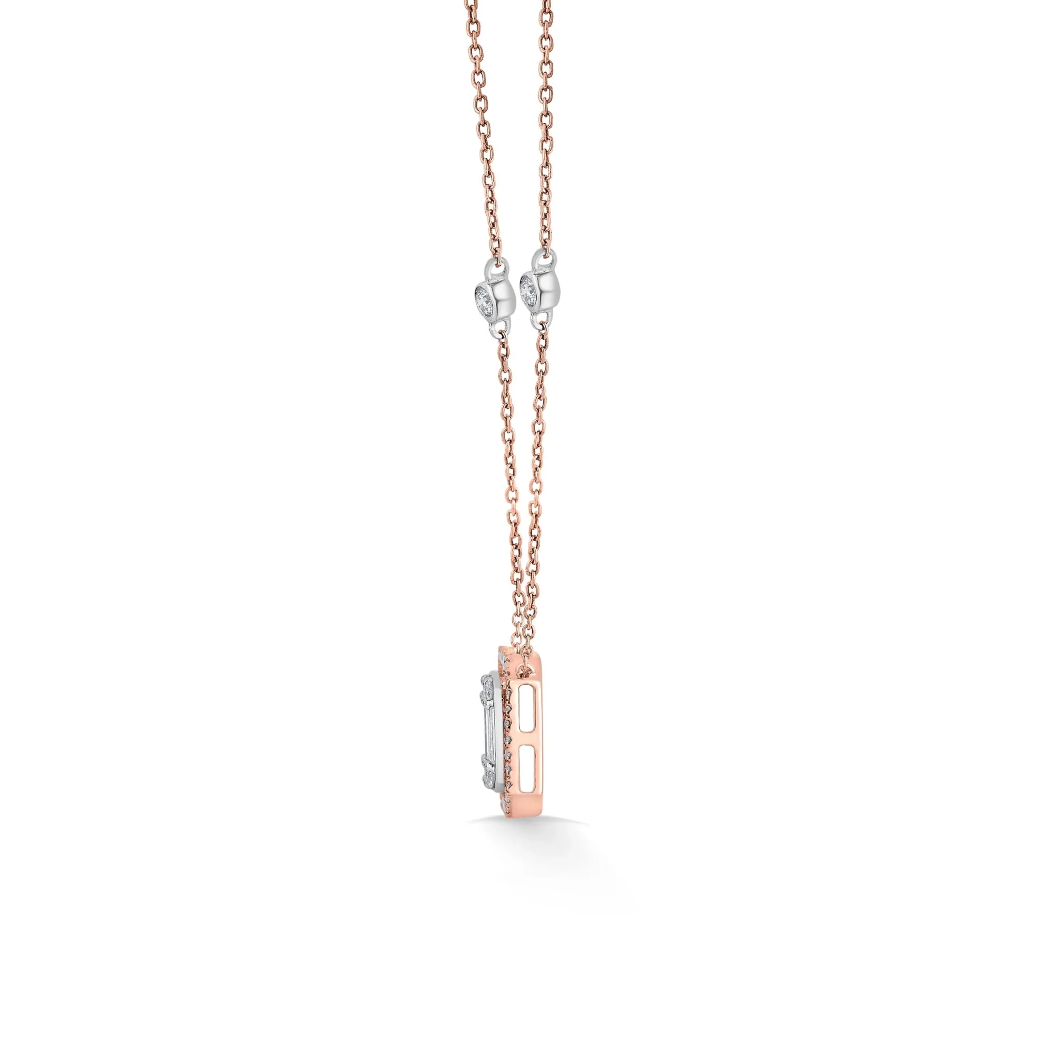 Signature Extra Small Marquise Pave Solitaire Pendant - Image 4