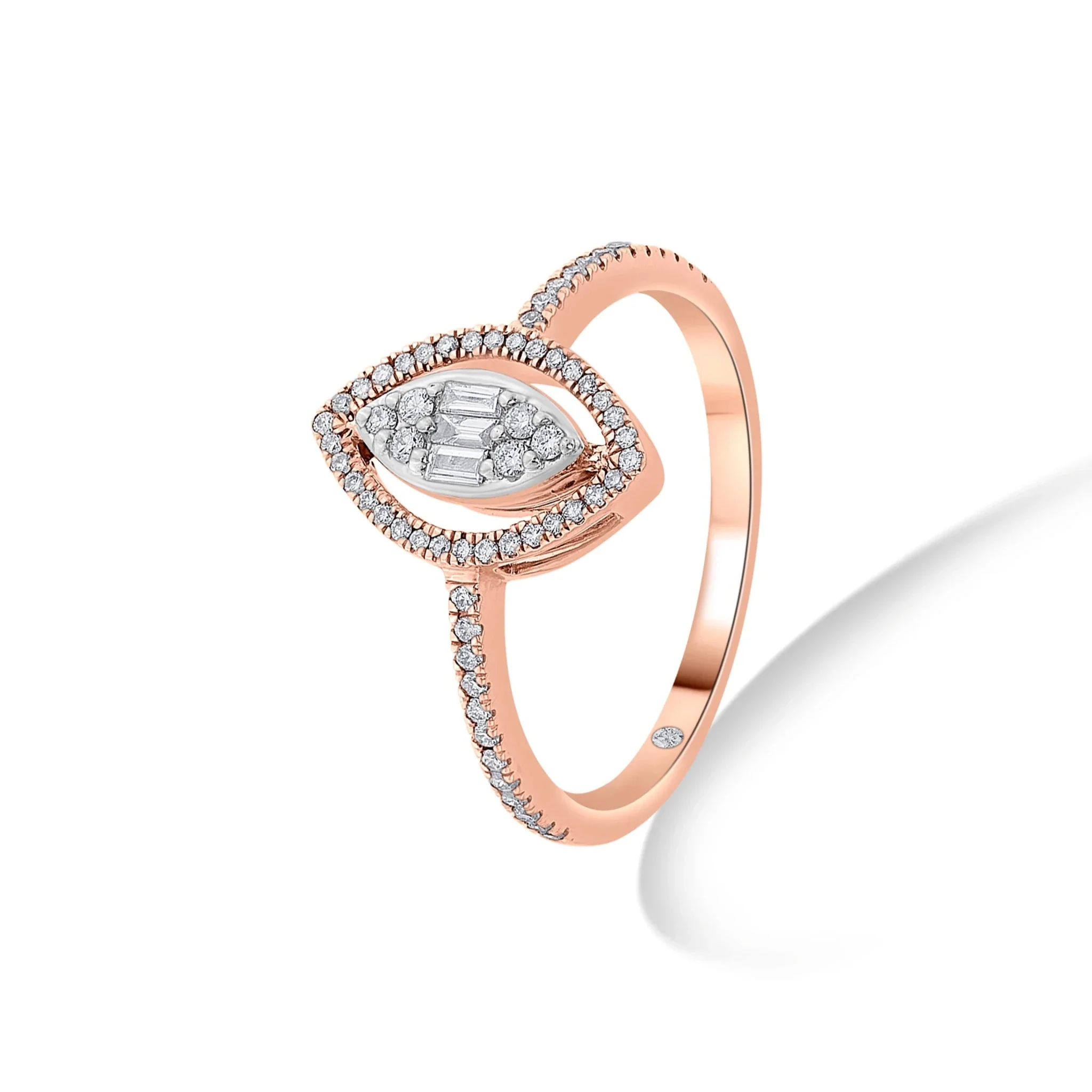 Signature Extra Small Marquise Pave Solitaire Ring
