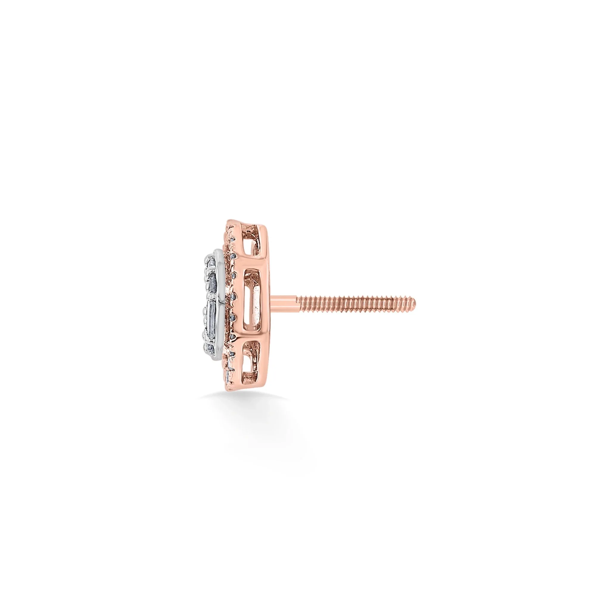 Signature Extra Small Oval Pave Solitaire Earrings - Image 4