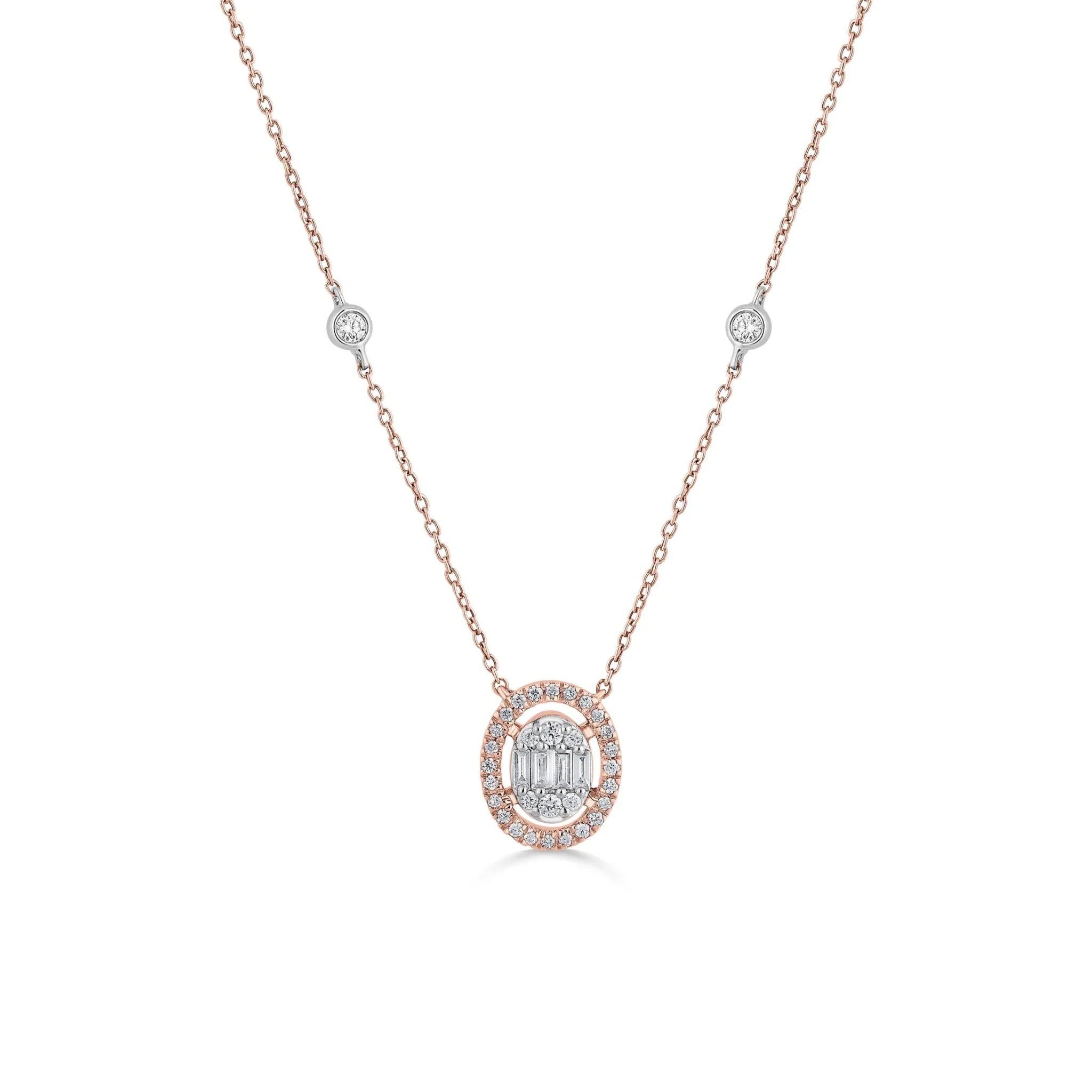 Signature Extra Small Oval Pave Solitaire Pendant - Image 3
