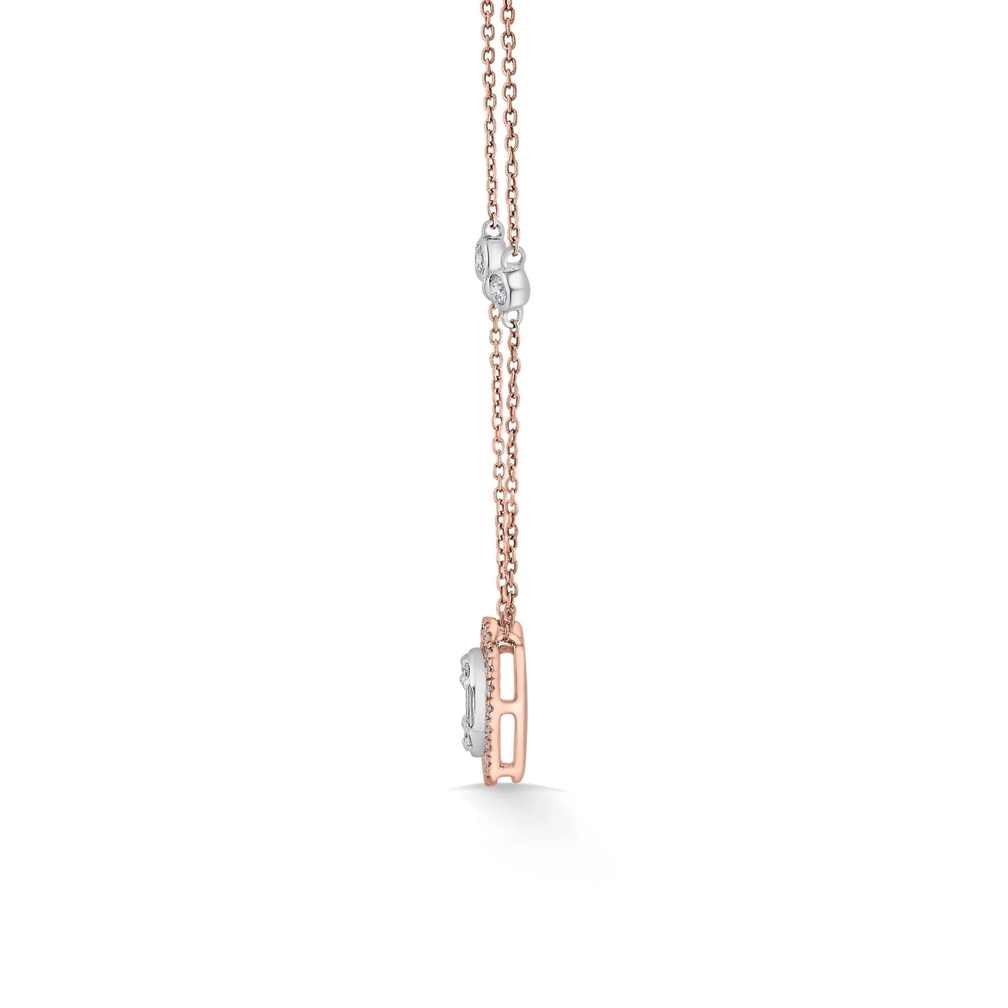 Signature Extra Small Oval Pave Solitaire Pendant - Image 4