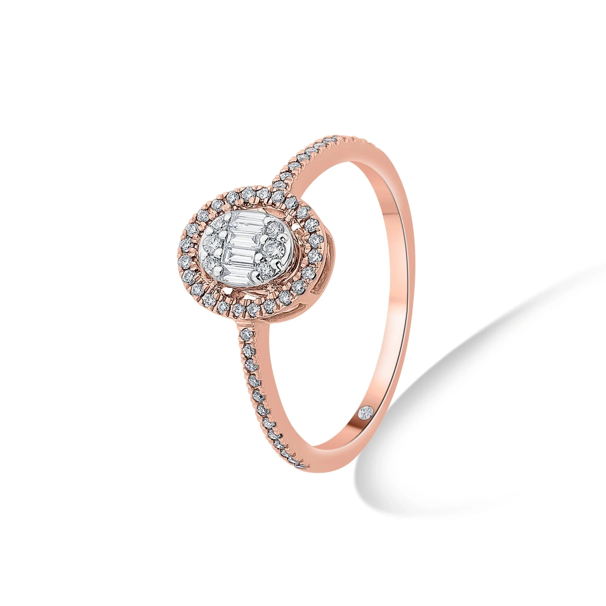 Signature Extra Small Oval Pave Solitaire Ring