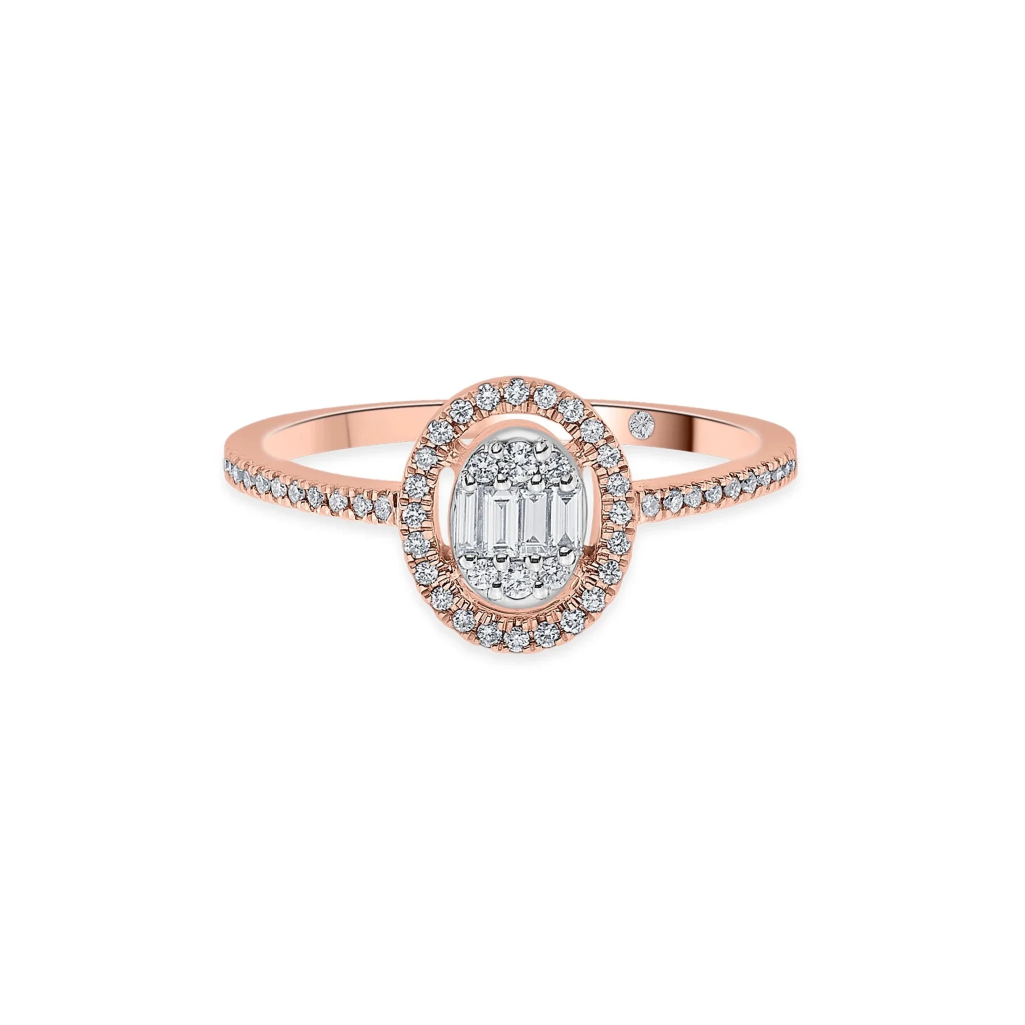 Signature Extra Small Oval Pave Solitaire Ring - Image 3
