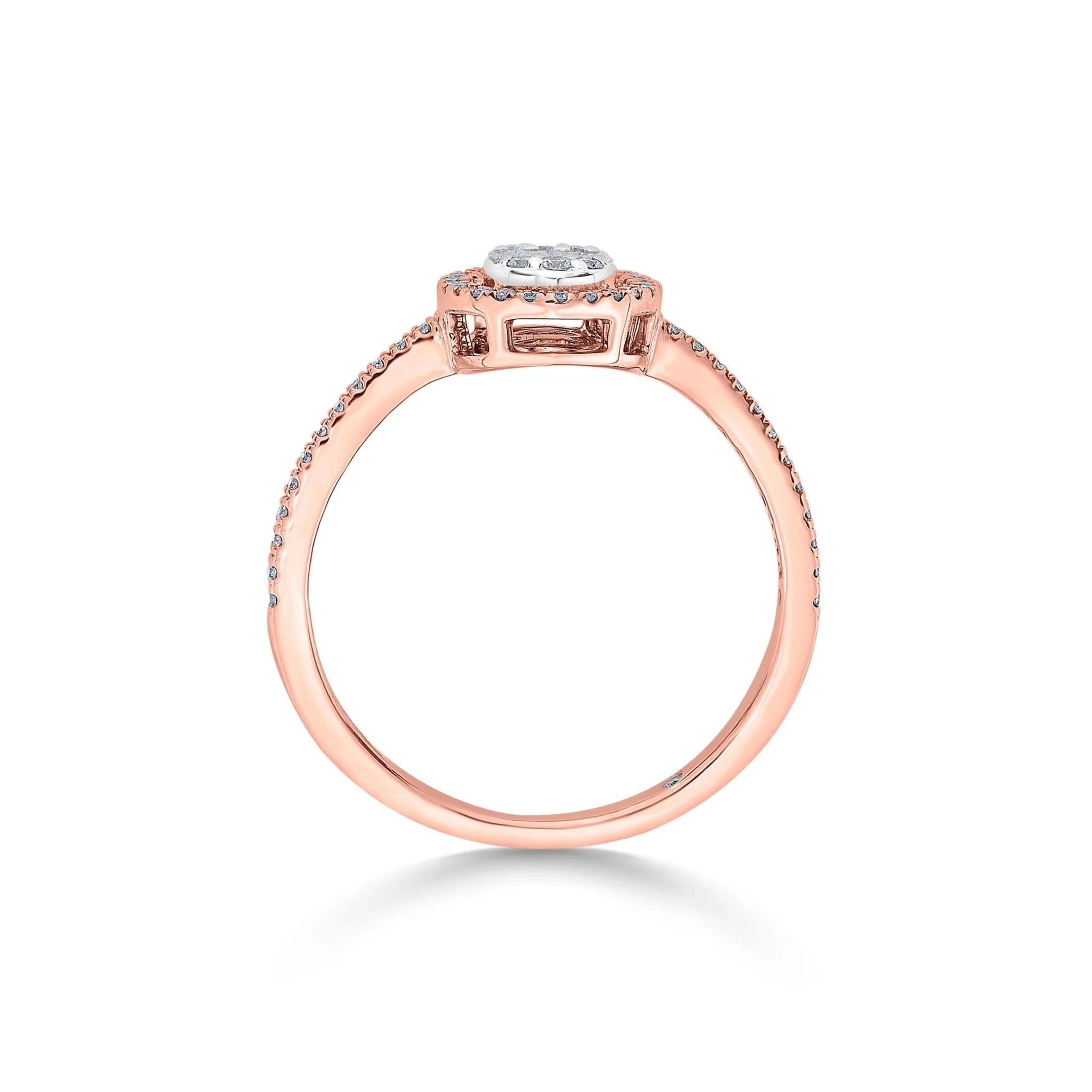 Signature Extra Small Oval Pave Solitaire Ring - Image 4