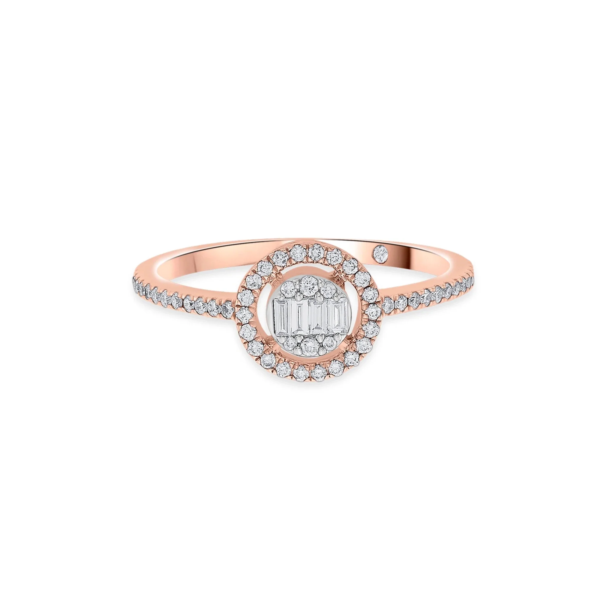 Signature Extra Small Round Pave Solitaire Ring - Image 3