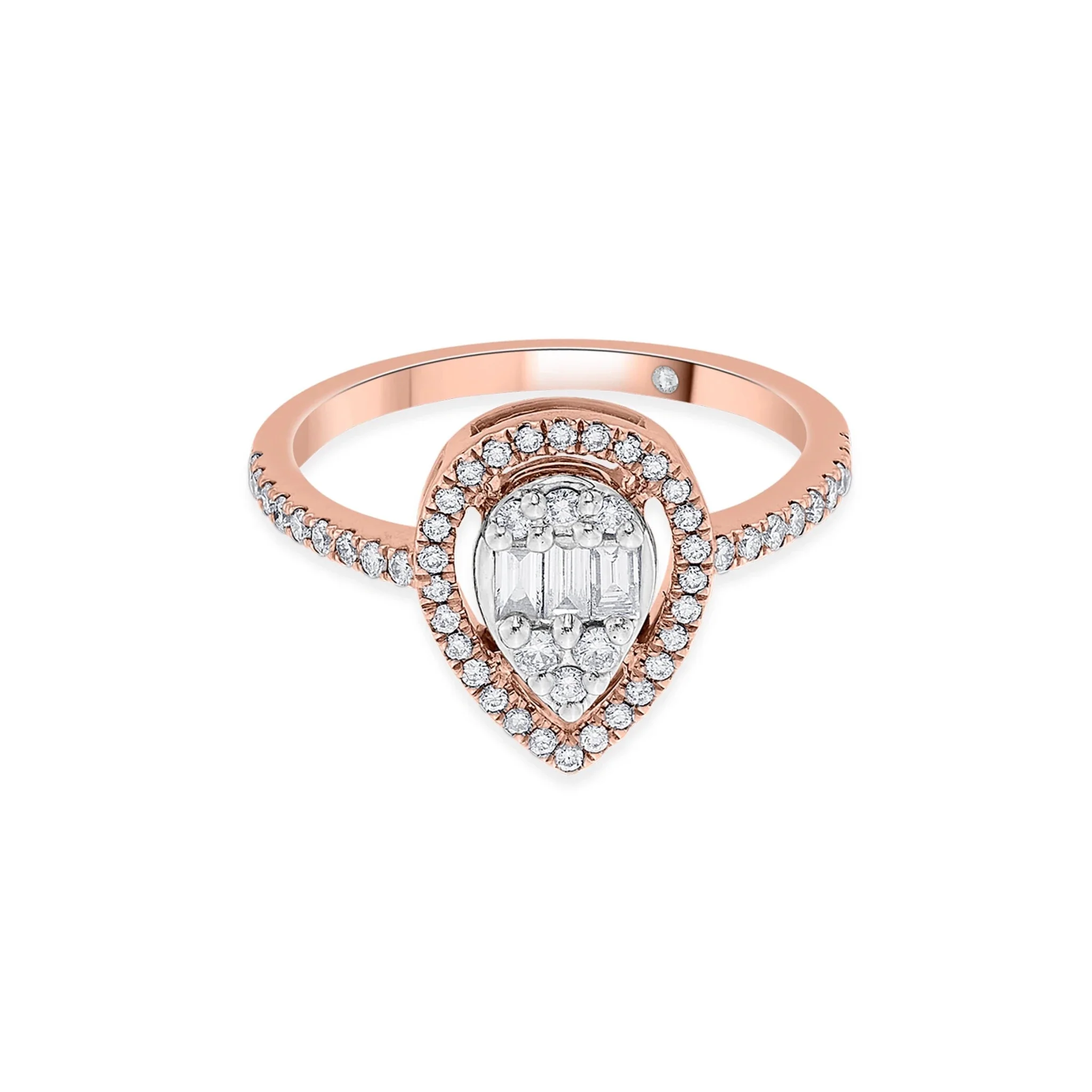 Signature Large Drop Pave Solitaire Ring - Image 3
