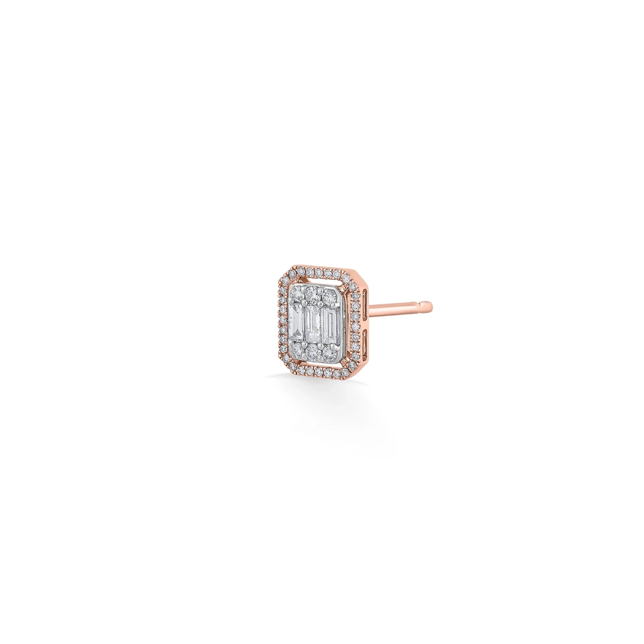 Signature Large Emerald Pave Solitaire Earrings - Image 3