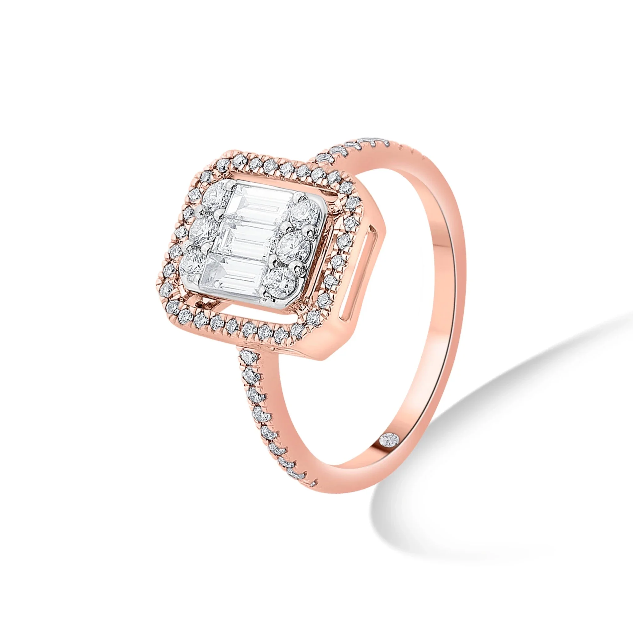 Signature Large Emerald Pave Solitaire Ring