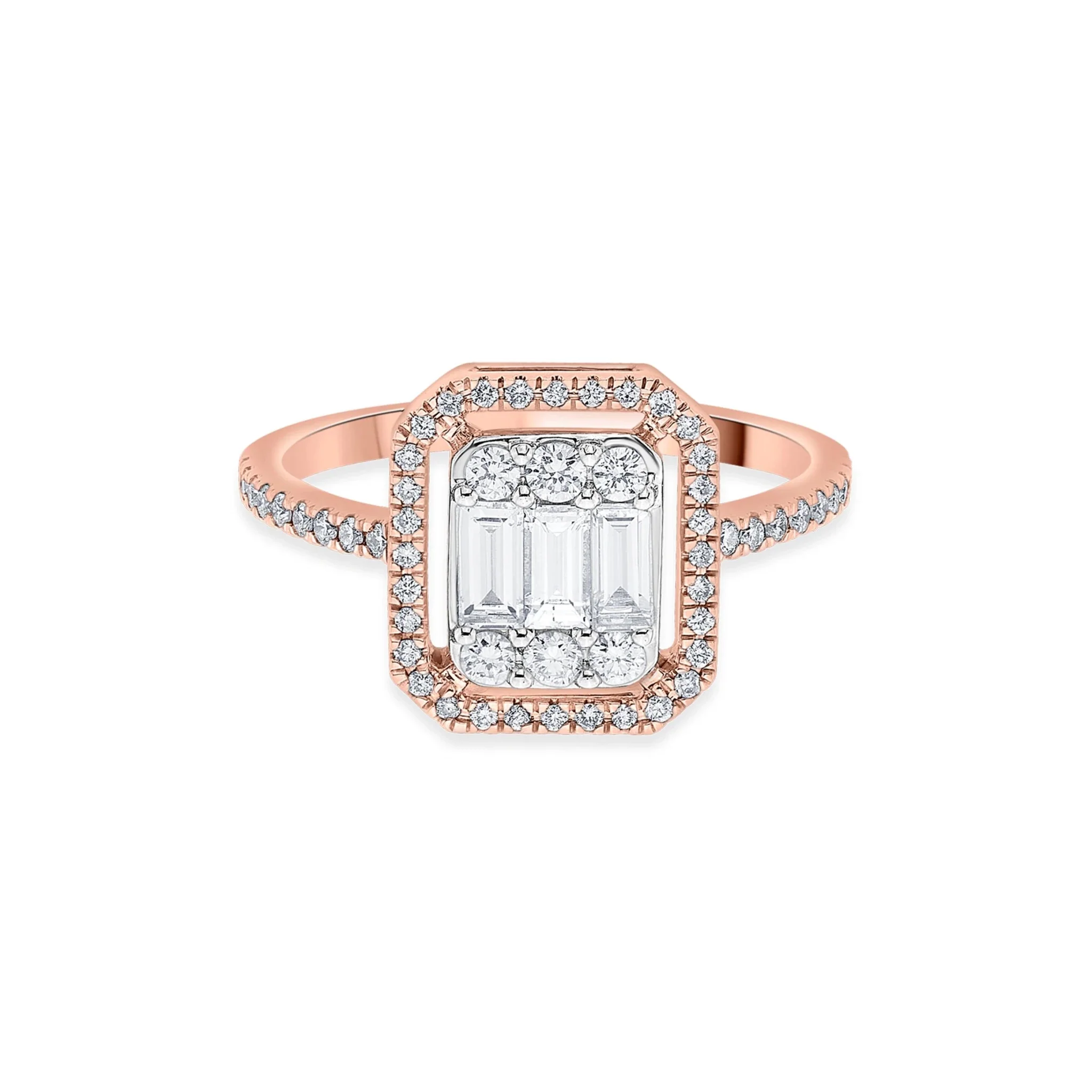 Signature Large Emerald Pave Solitaire Ring - Image 3
