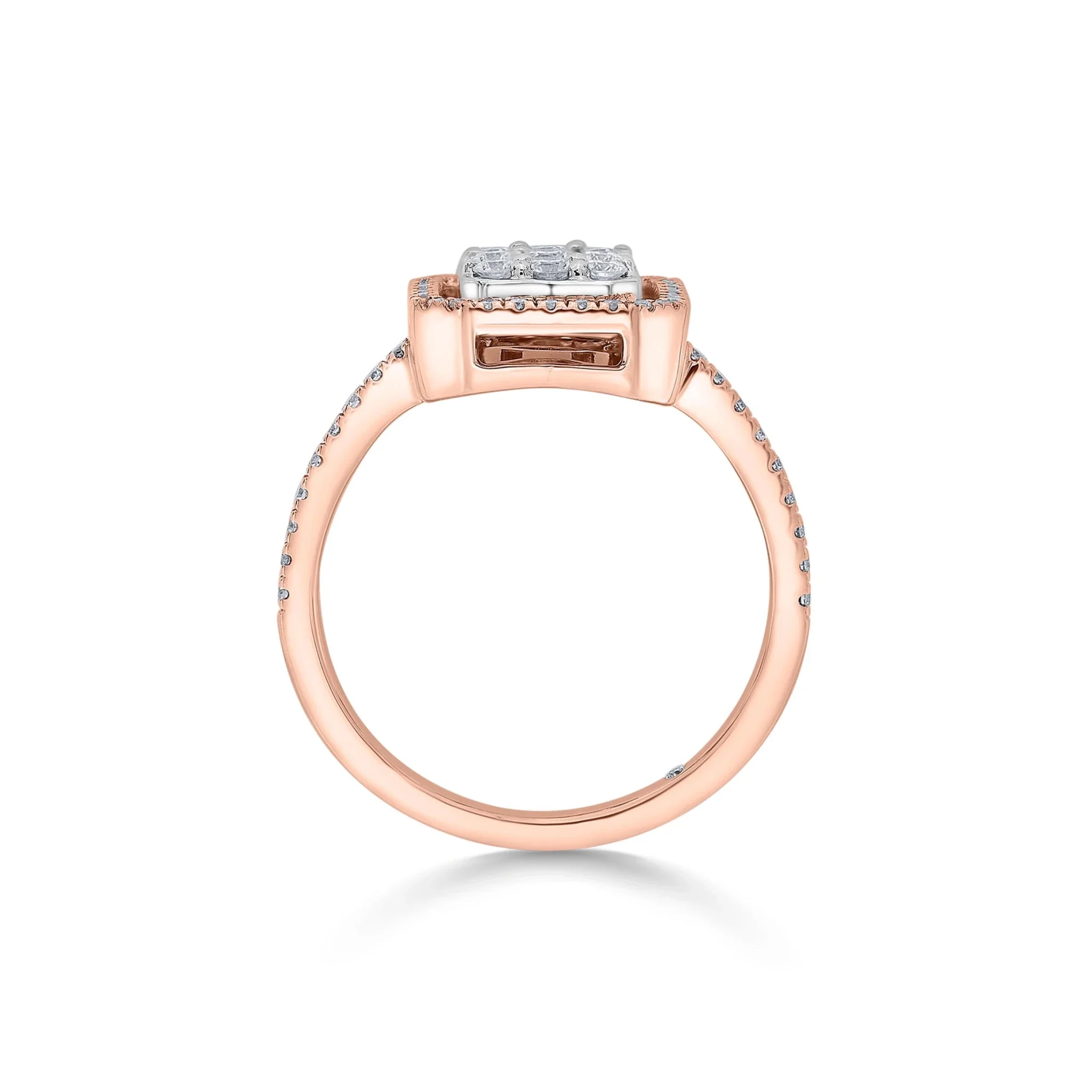 Signature Large Emerald Pave Solitaire Ring - Image 4