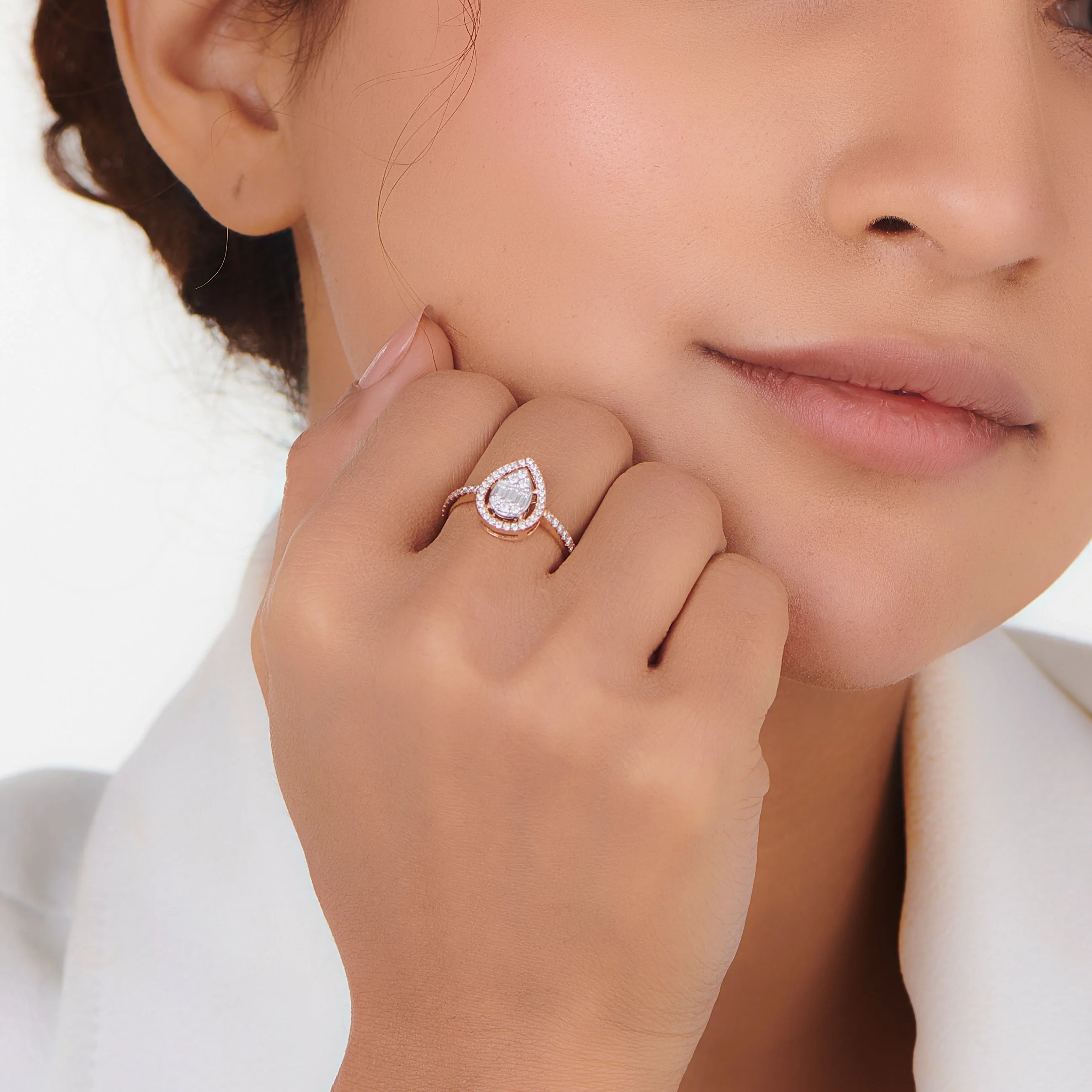 Signature Medium Drop Pave Solitaire Ring - Image 2