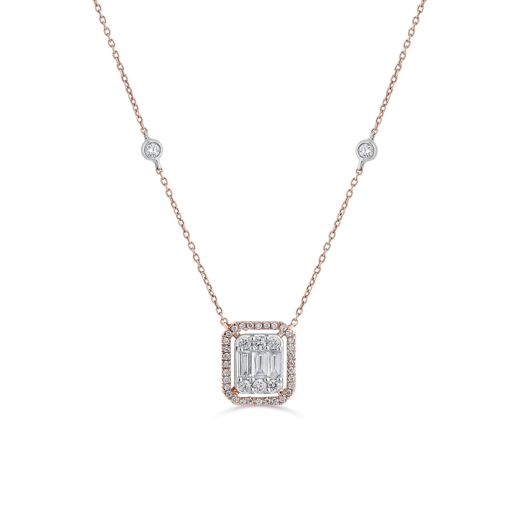 Signature Medium Emerald Pave Solitaire Pendant - Image 3