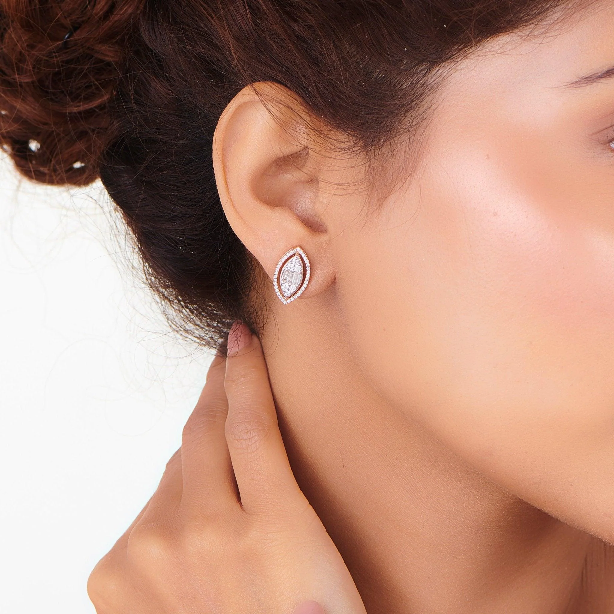 Signature Medium Marquise Pave Solitaire Earrings - Image 2