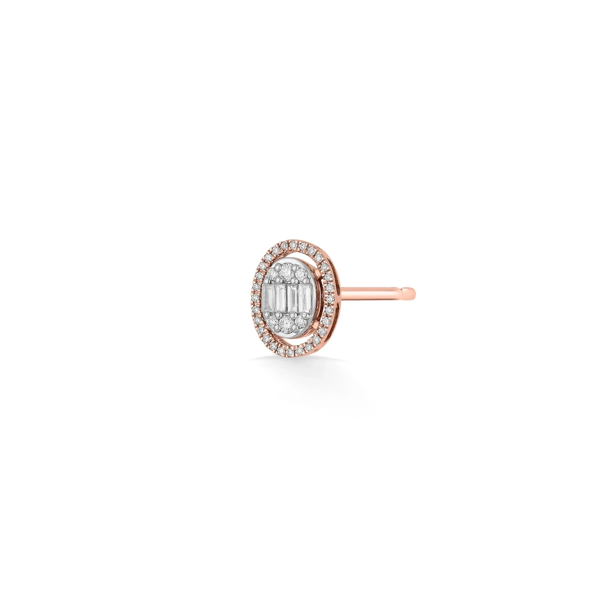 Signature Medium Oval Pave Solitaire Earrings - Image 3