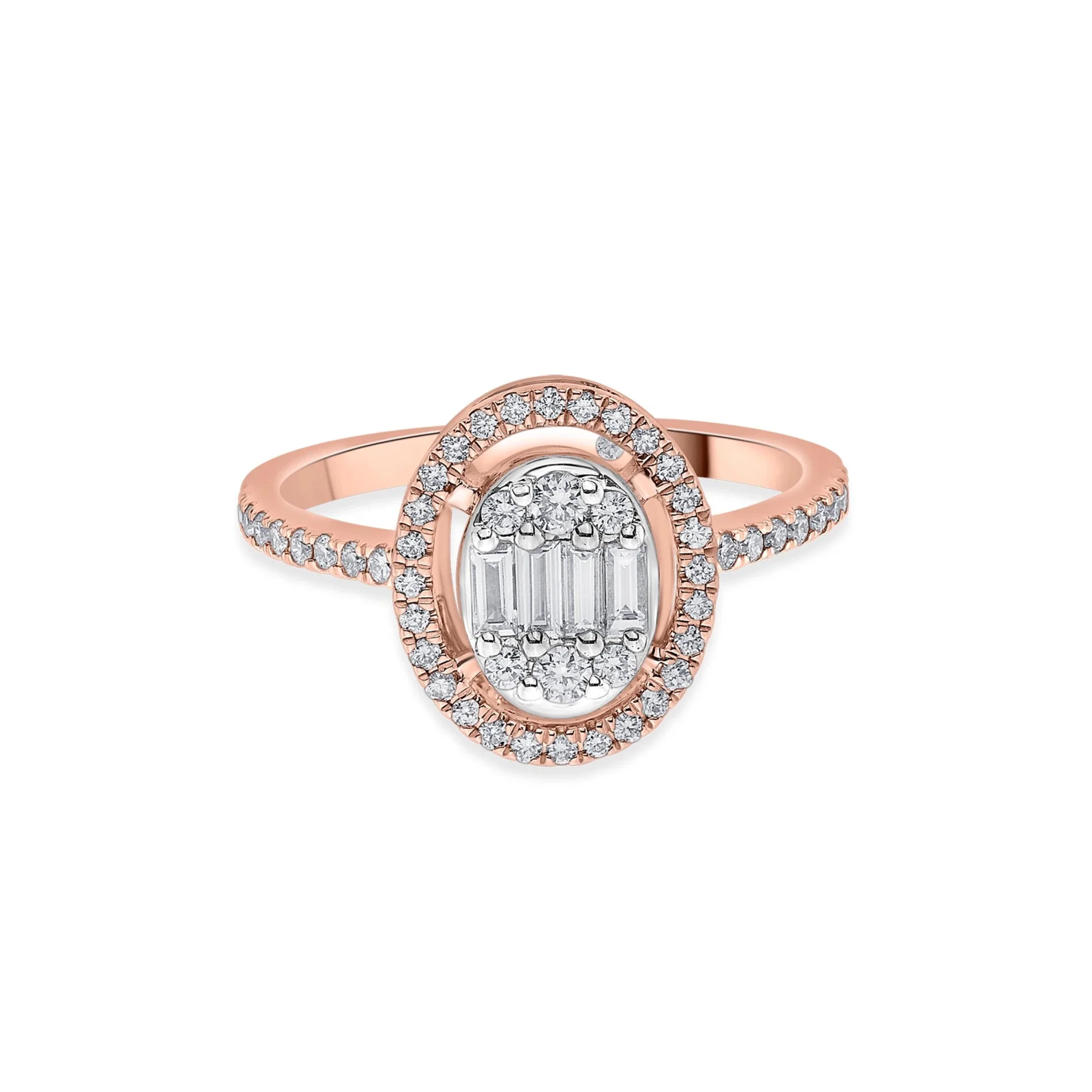 Signature Medium Oval Pave Solitaire Ring - Image 3