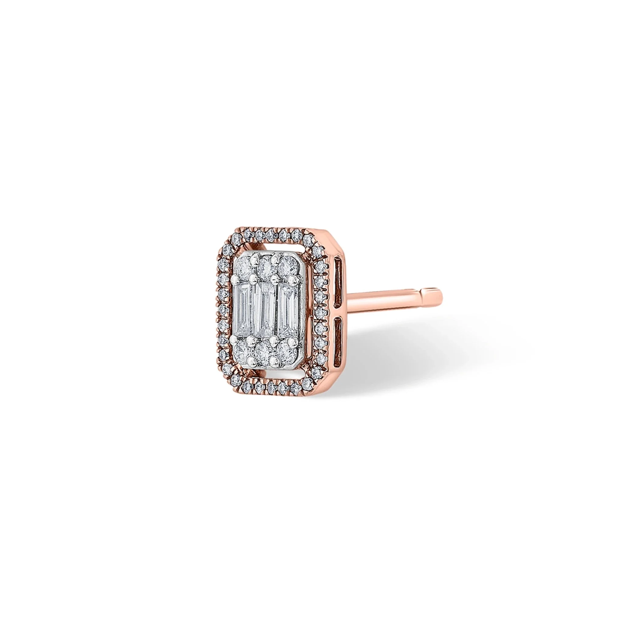 Signature Small Emerald Pave Solitaire Earrings - Image 3