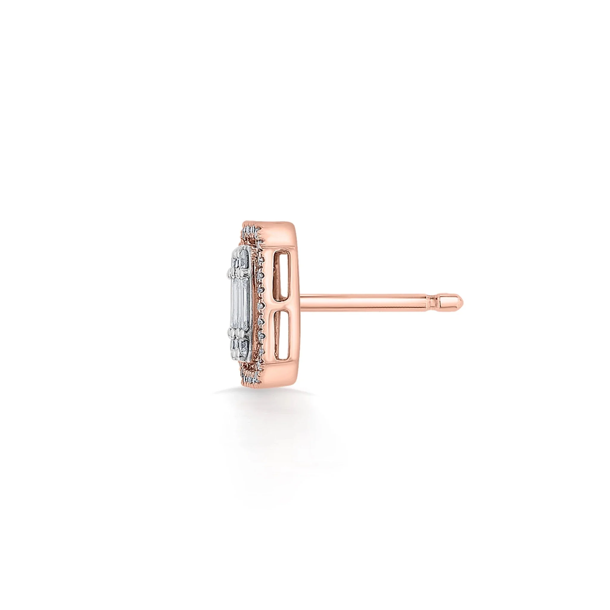 Signature Small Emerald Pave Solitaire Earrings - Image 4
