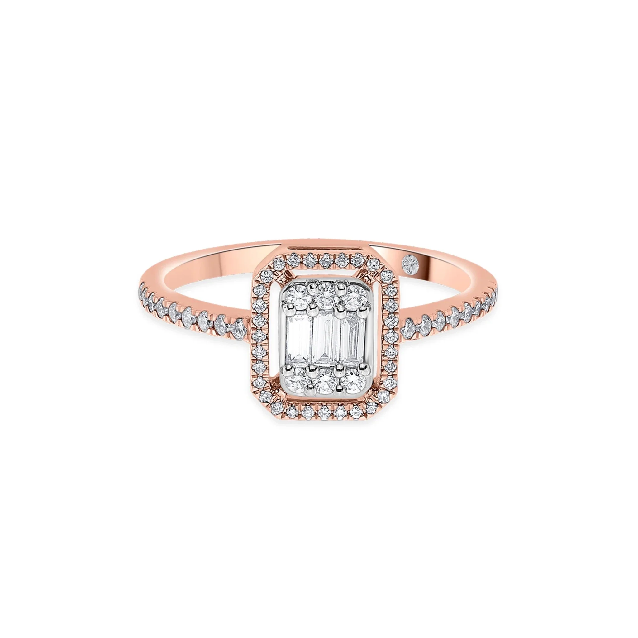 Signature Small Emerald Pave Solitaire Ring - Image 3