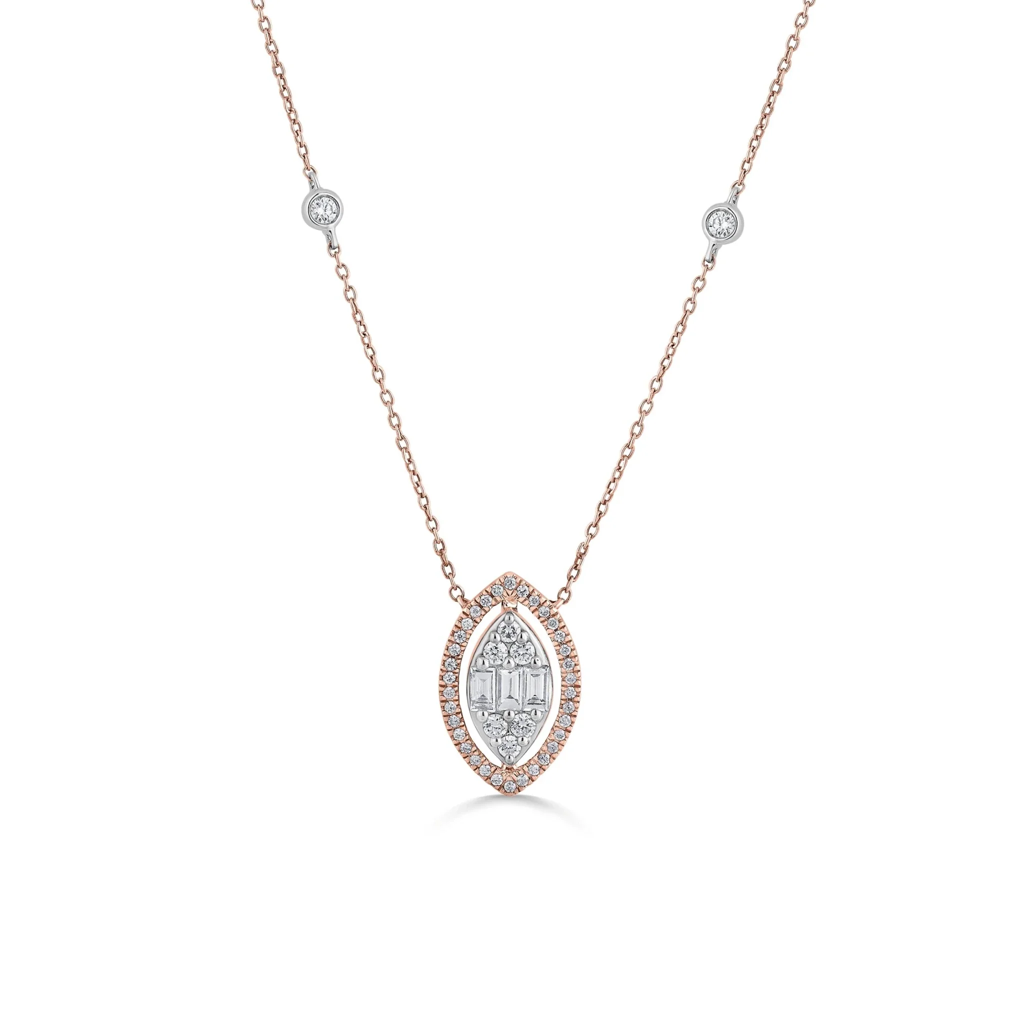 Signature Small Marquise Pave Solitaire Pendant - Image 3