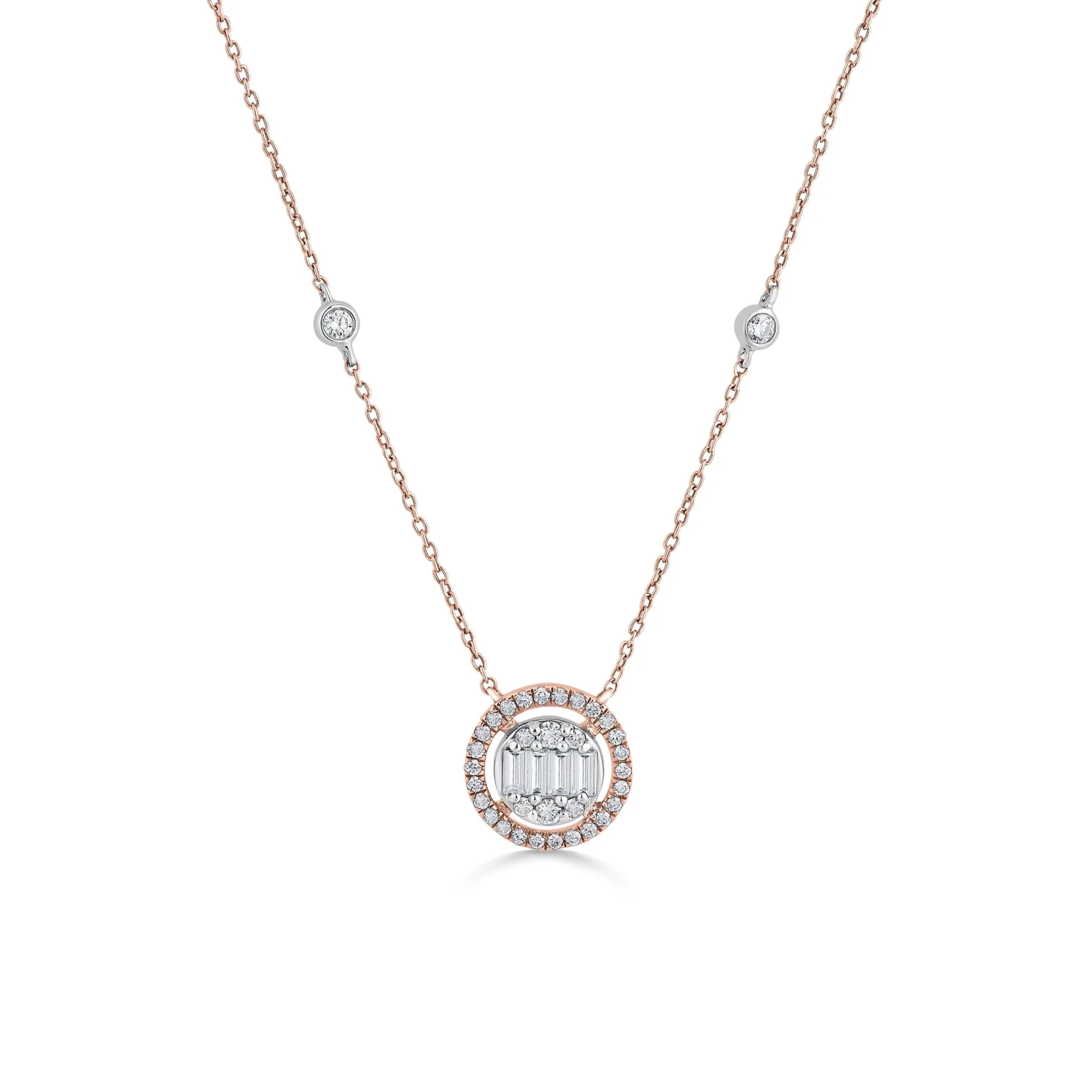 Signature Small Oval Pave Solitaire Pendant - Image 3