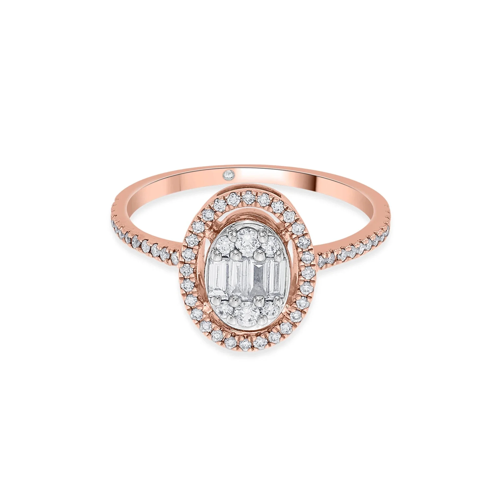 Signature Small Oval Pave Solitaire Ring - Image 3