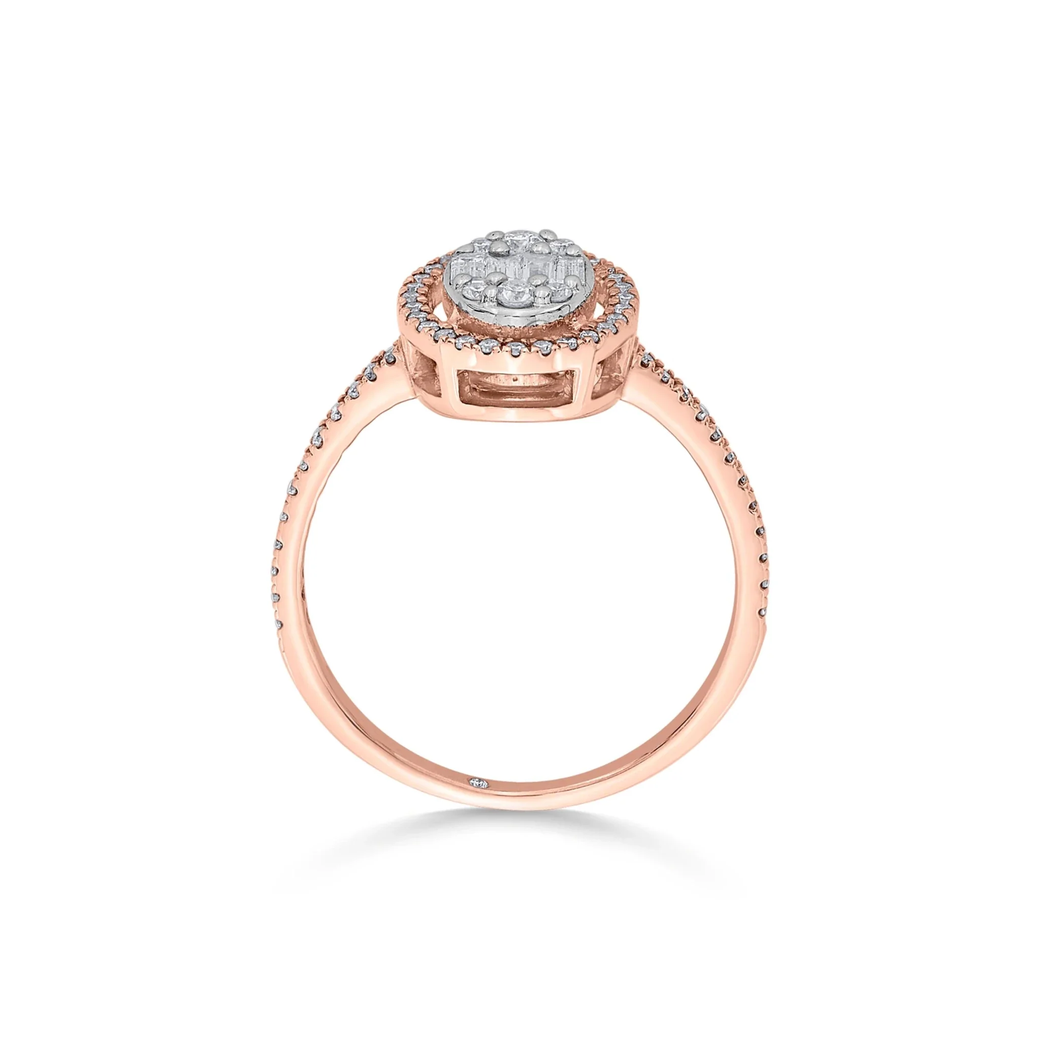Signature Small Oval Pave Solitaire Ring - Image 4