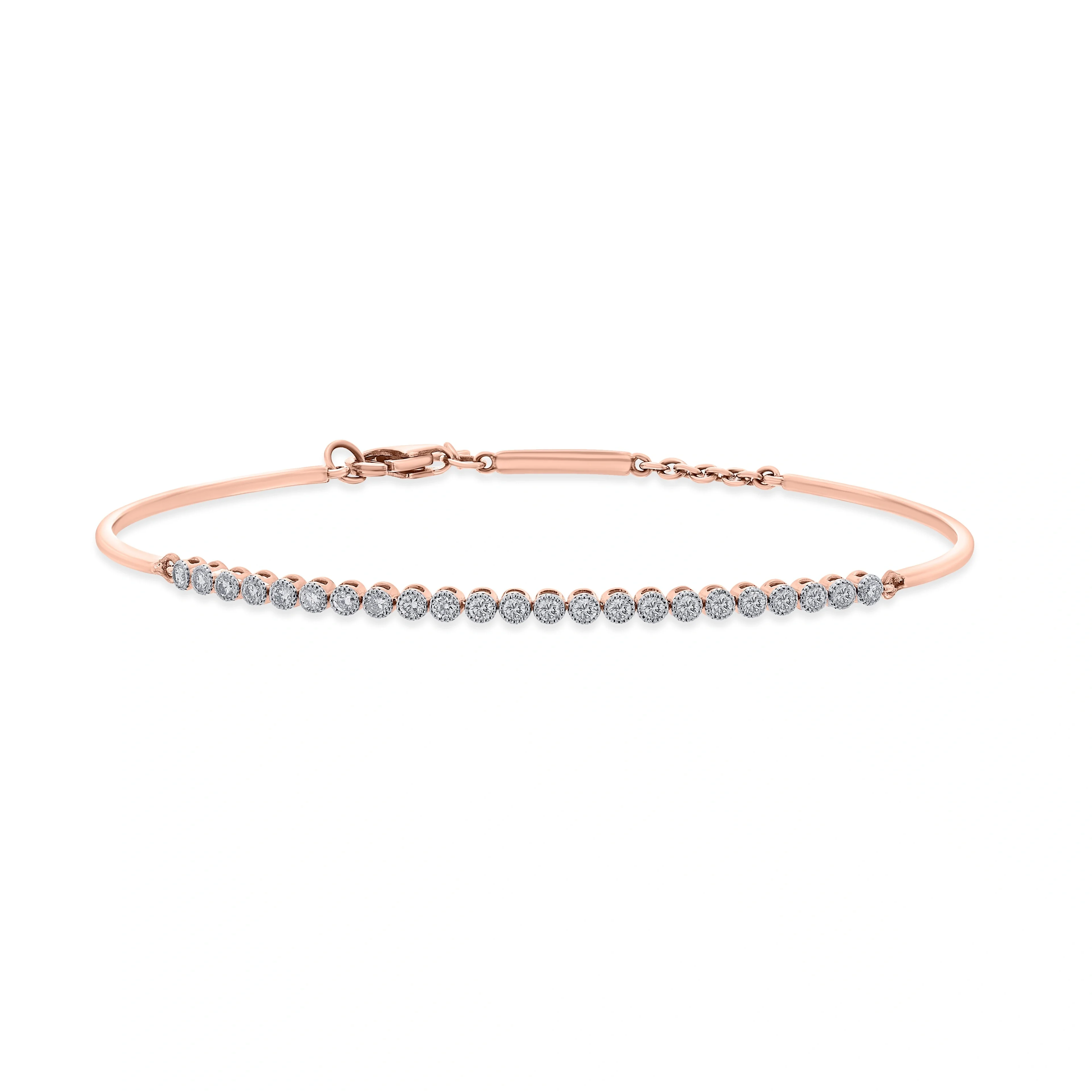 Sleek Diamond Arc Bracelet - Image 2