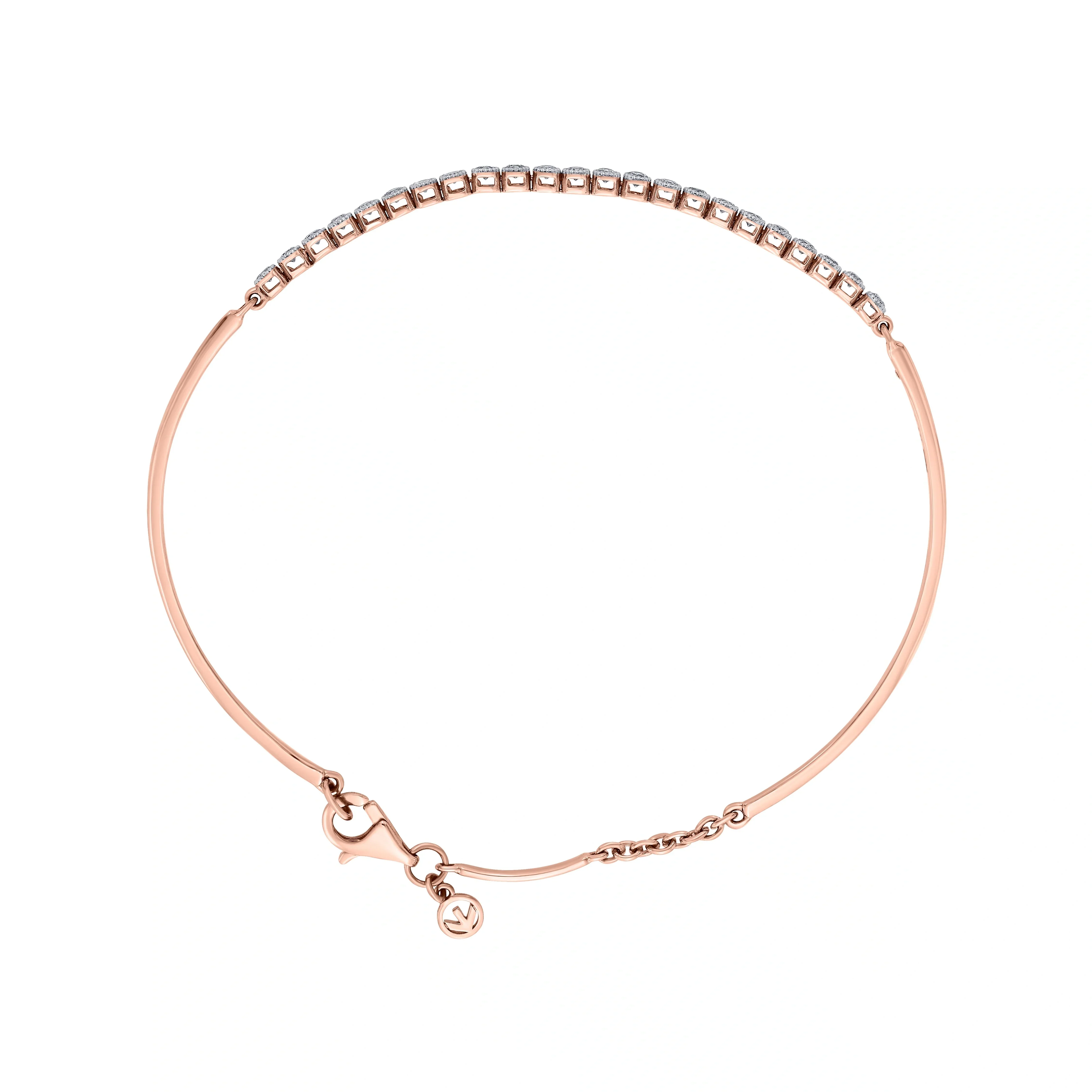 Sleek Diamond Arc Bracelet - Image 3
