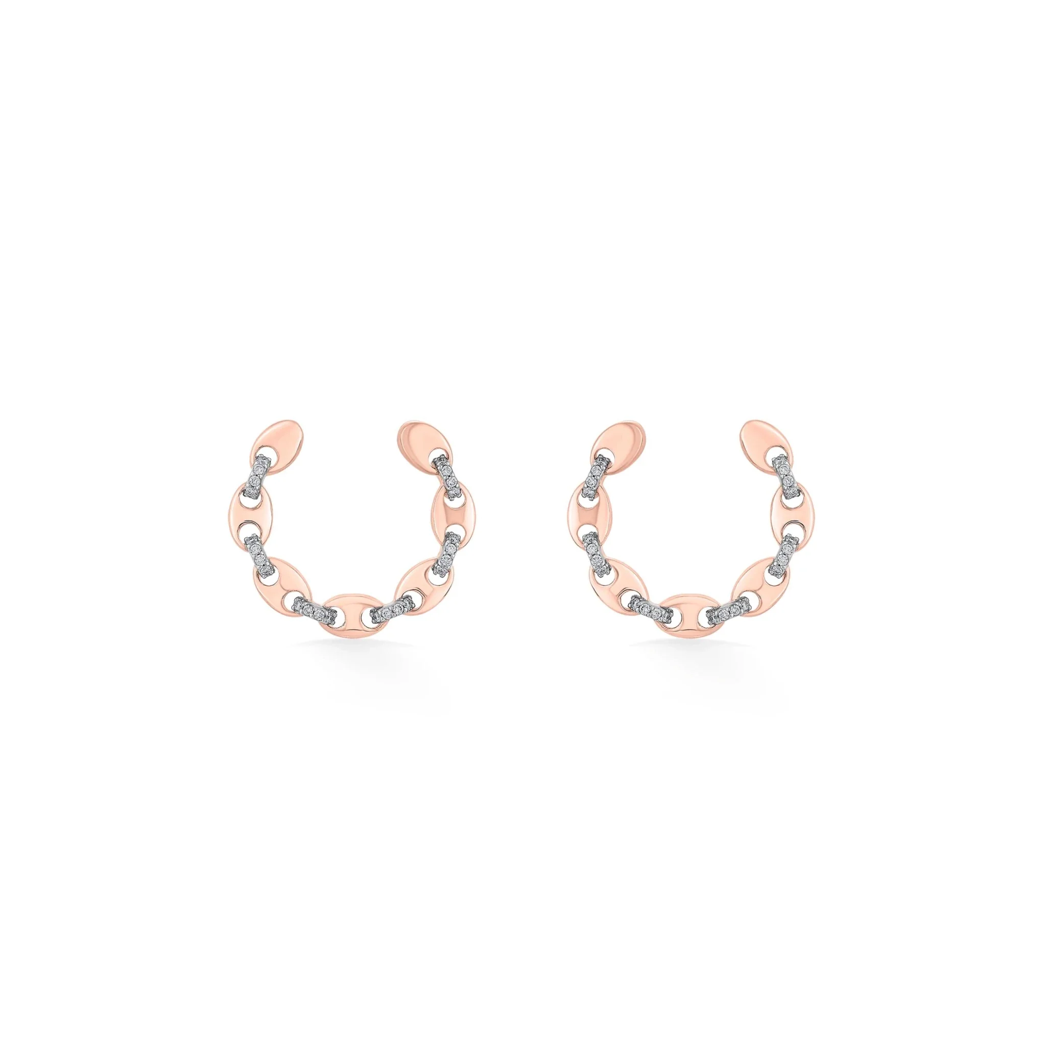 Soiree Chic Link Spark Hoop Earrings