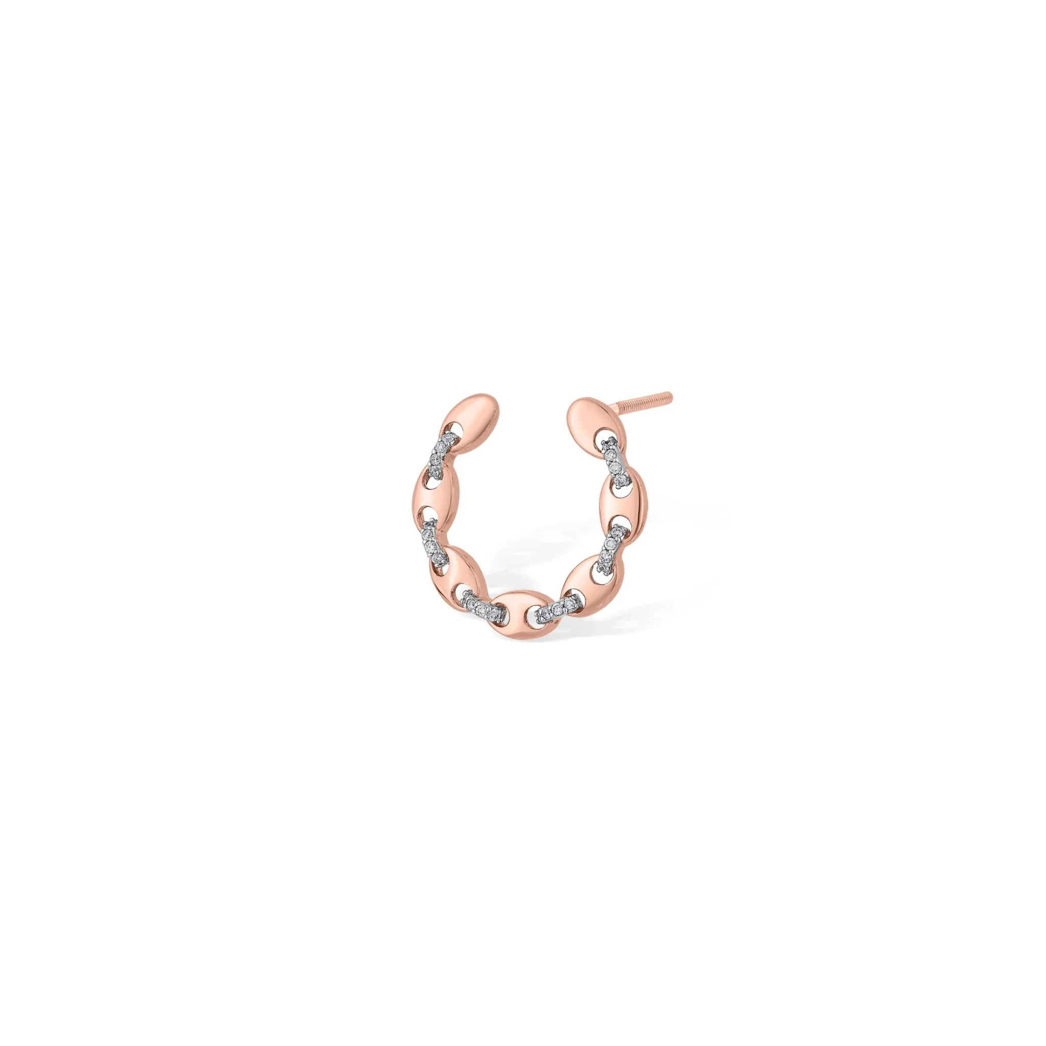 Soiree Chic Link Spark Hoop Earrings - Image 2