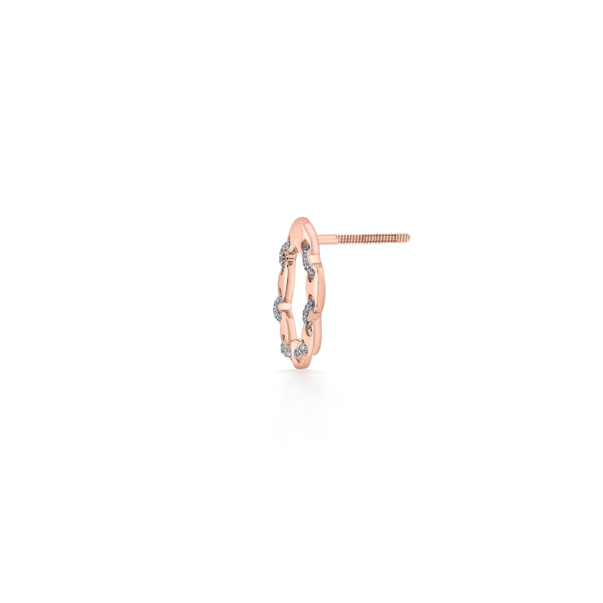 Soiree Chic Link Spark Hoop Earrings - Image 3