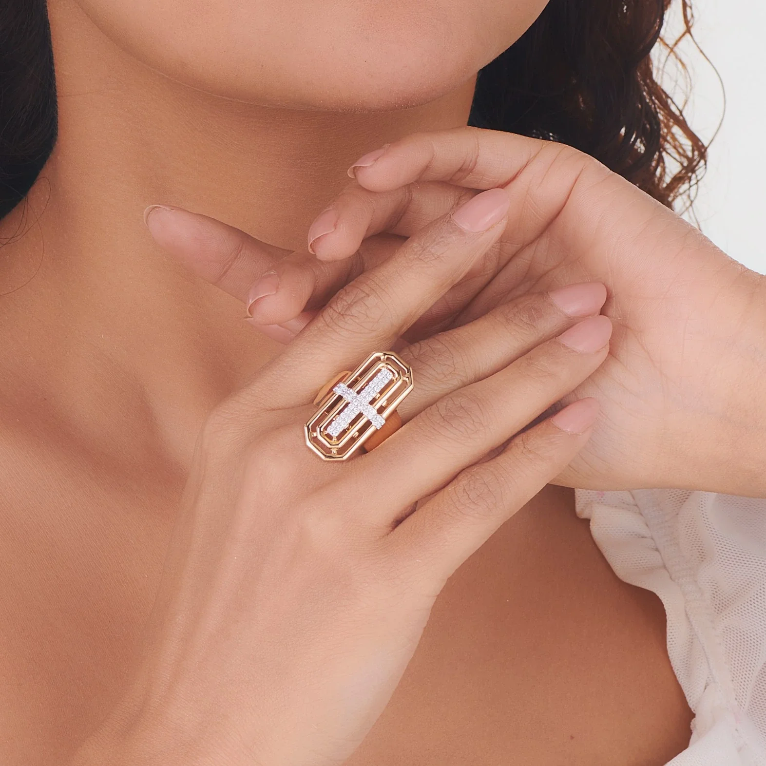 Soiree Deco Dazzle Cage Ring - Image 2