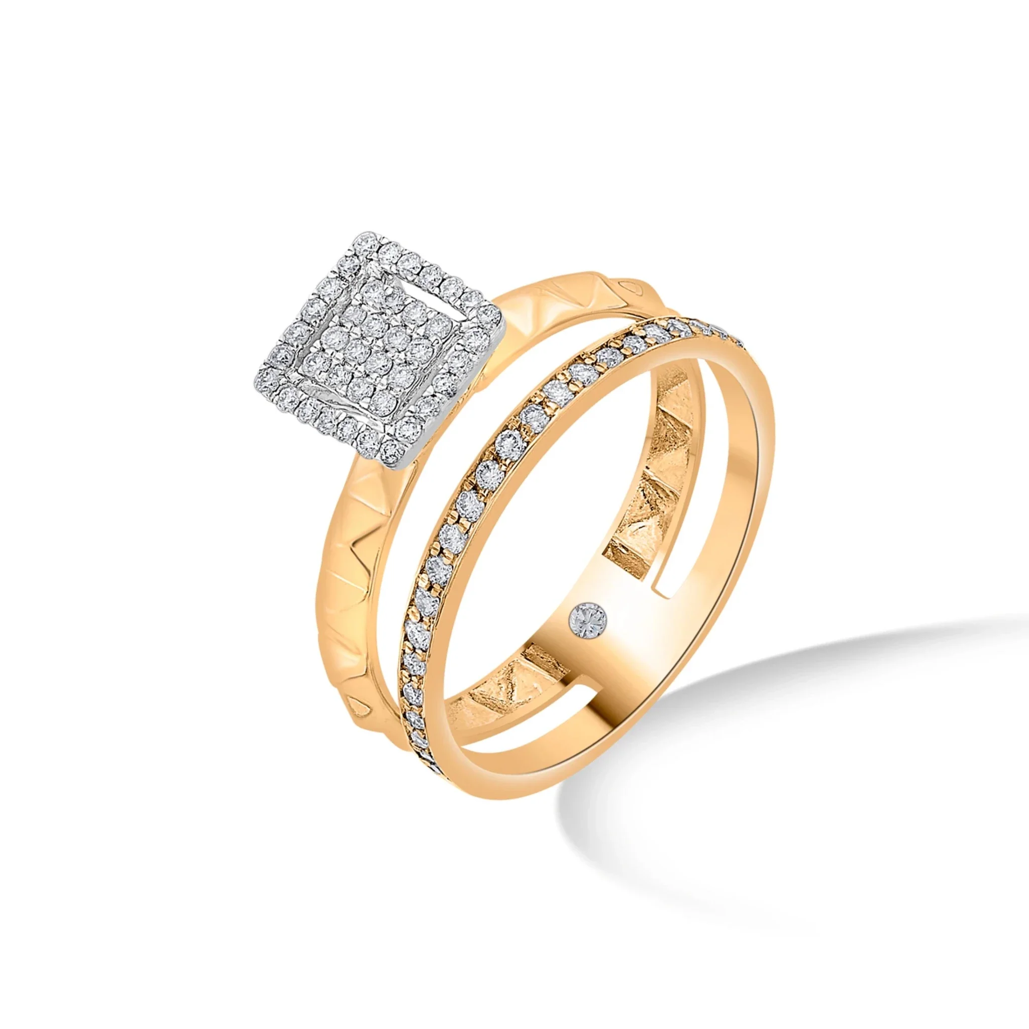 Soiree Glam Grid Icon Ring