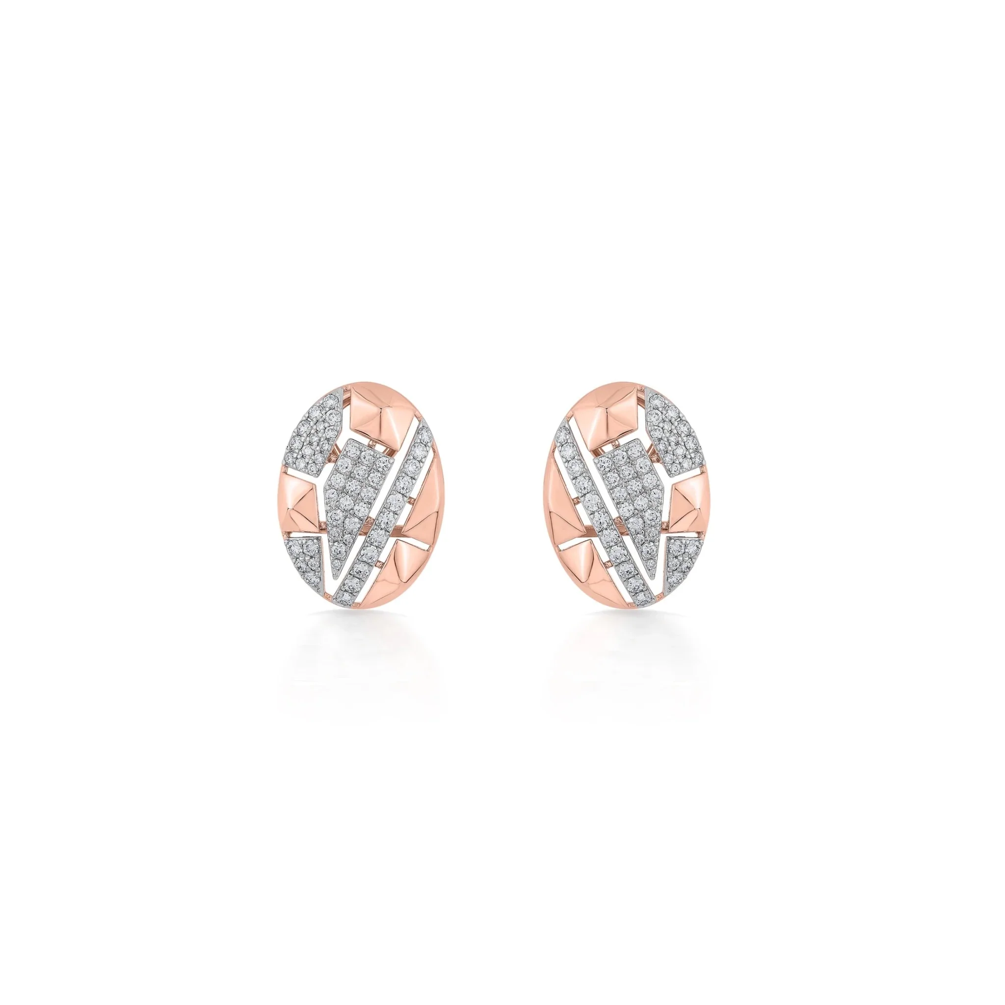 Soiree Urban Edge Oval Diamond Studs