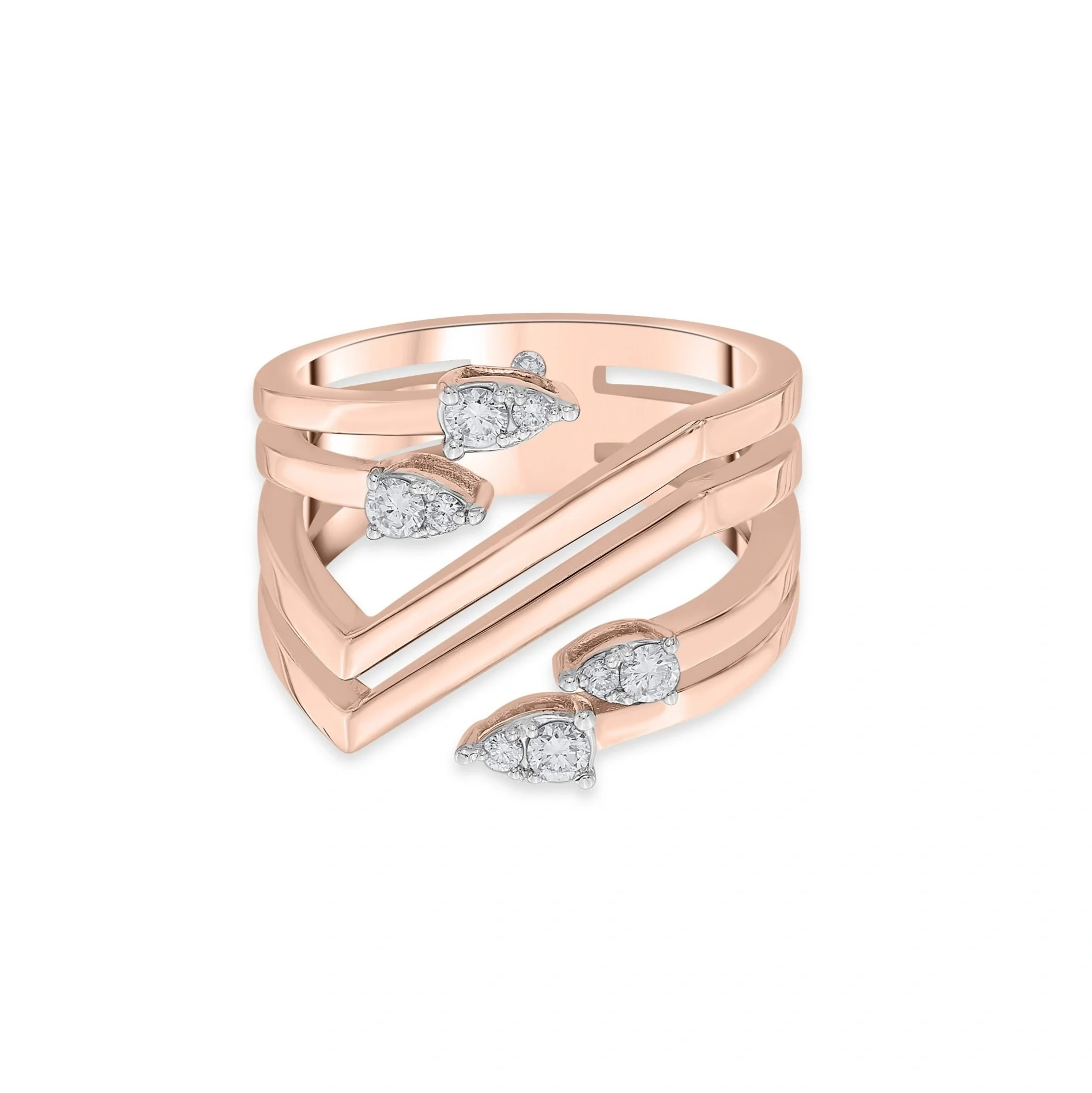 Soiree Vortex Glint Diamond Split Ring - Image 3