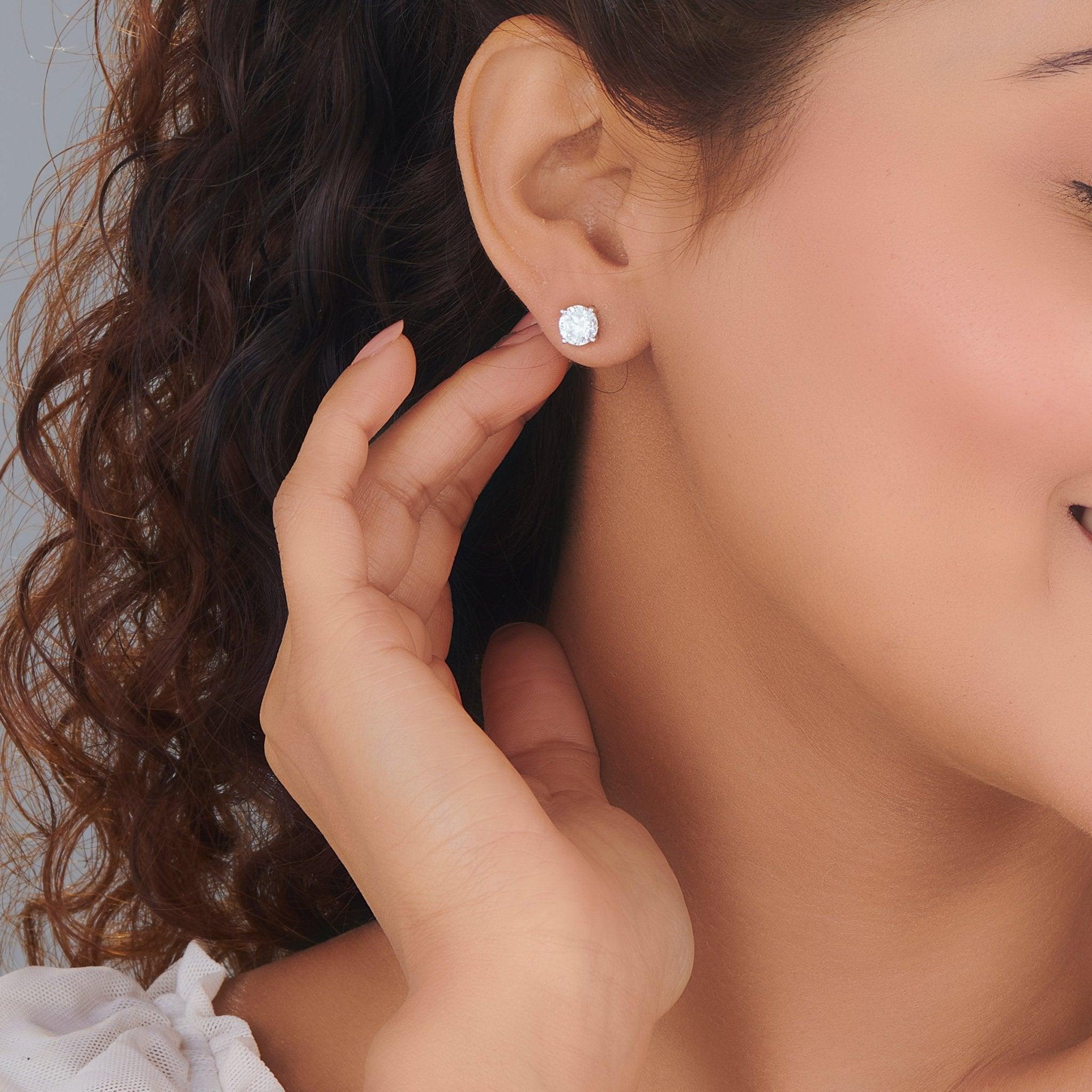 Solitaire Classic Fire Earrings - Image 4