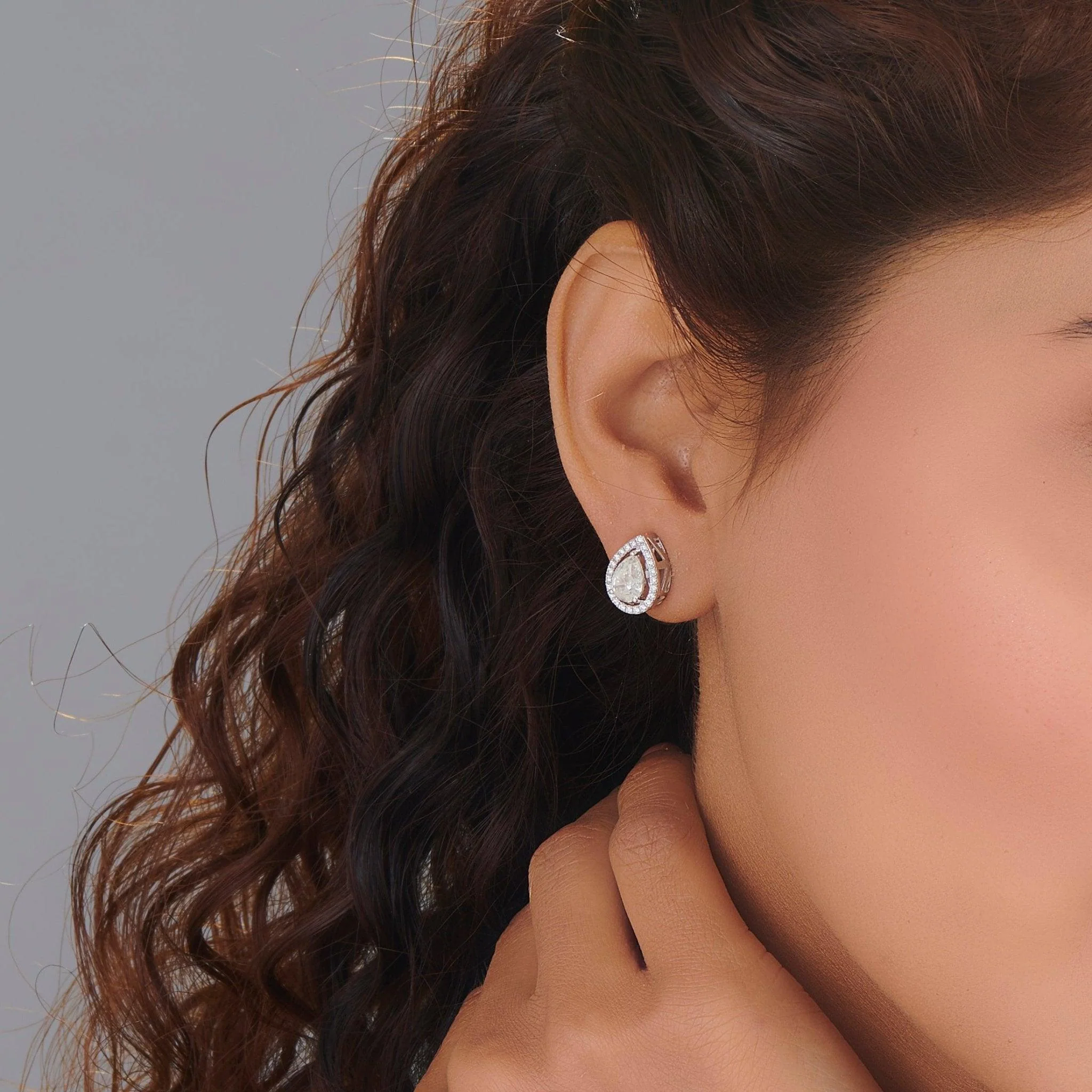 Solitaire Crystal Cascade Earrings - Image 2