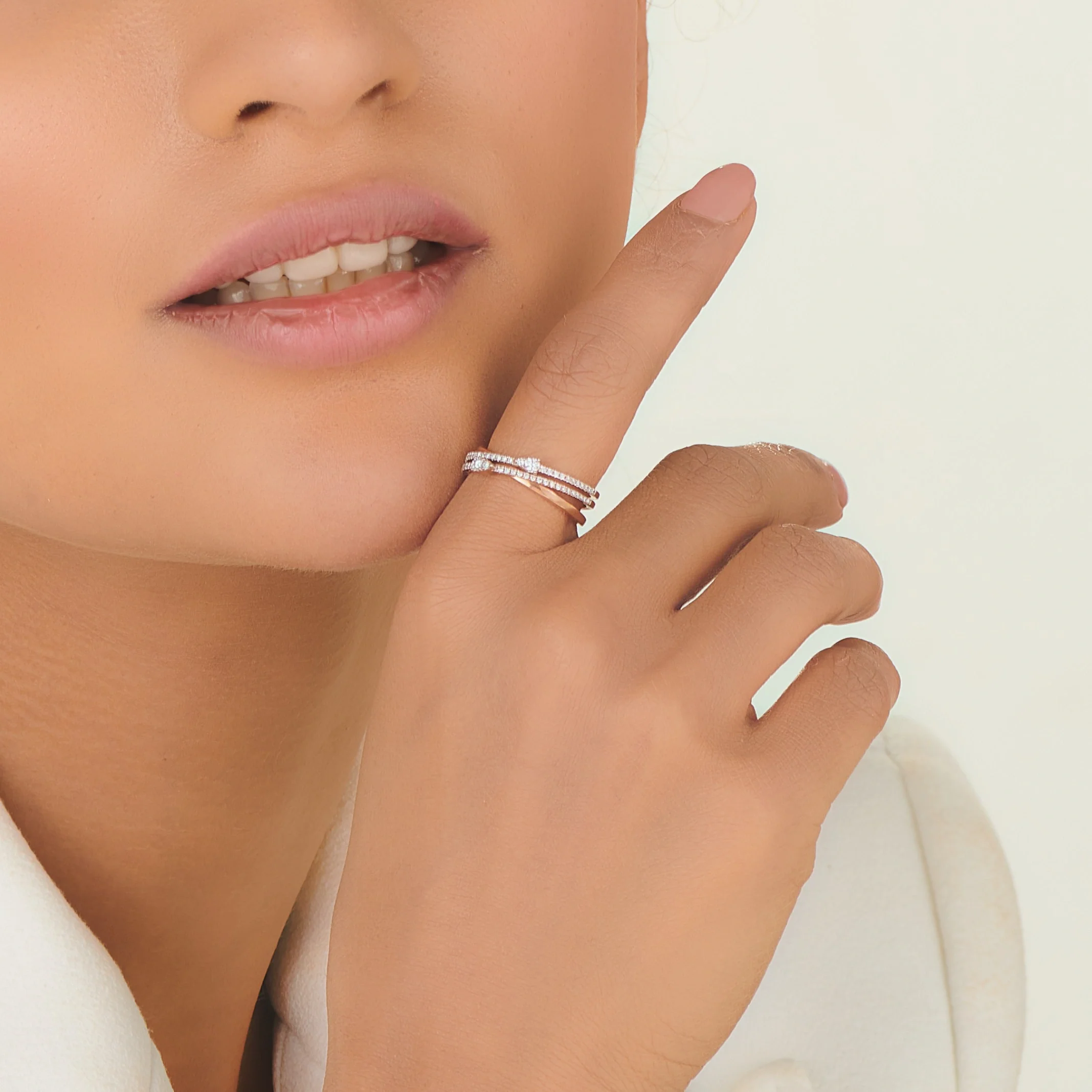 Solitaire Diamond Tide Ring - Image 2